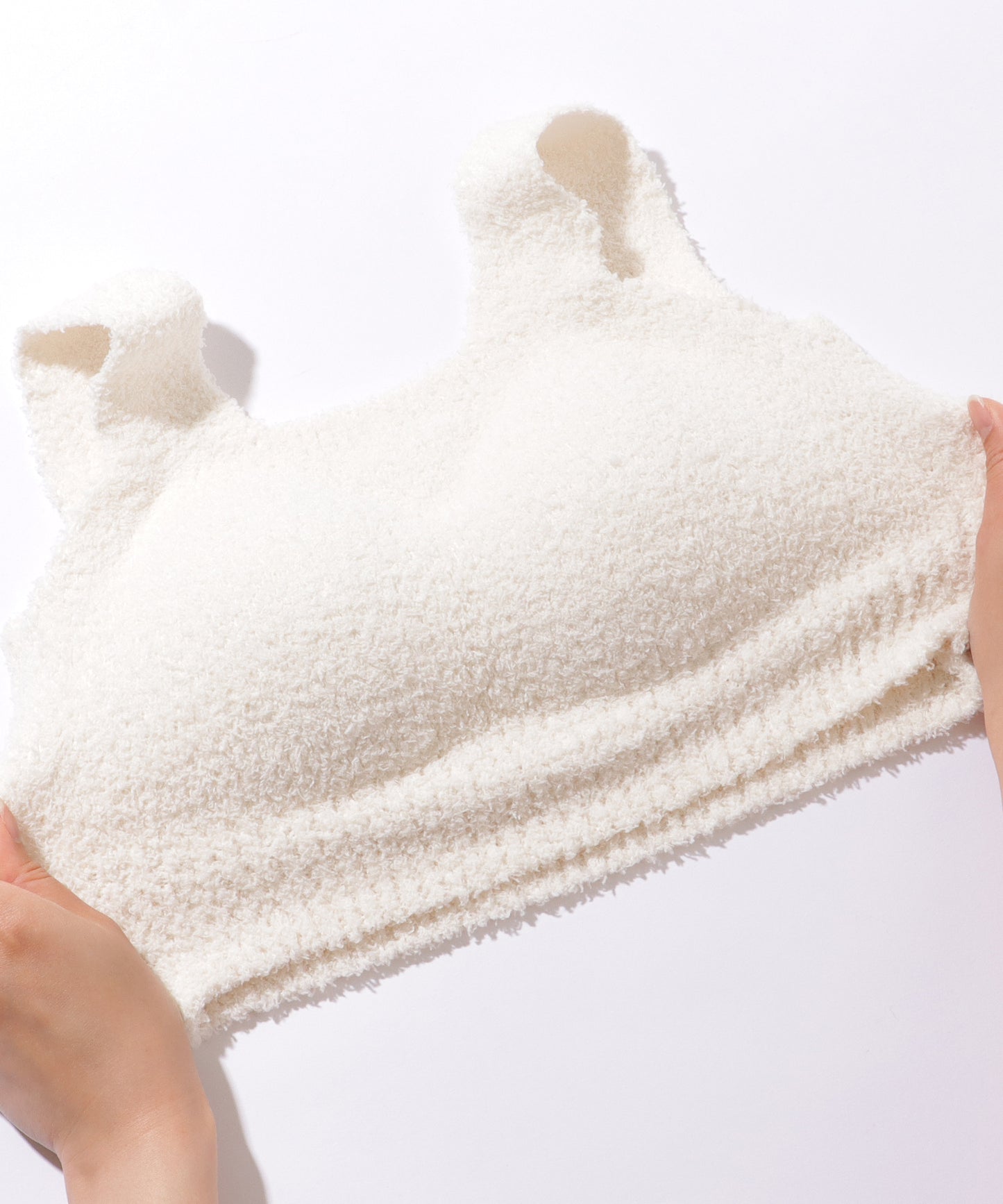 もこもこ ボア カップ付き クロップド タンクトップ