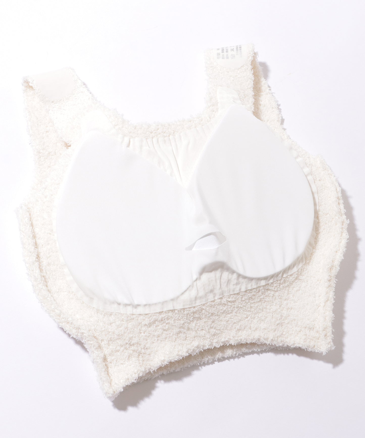 もこもこ ボア カップ付き クロップド タンクトップ