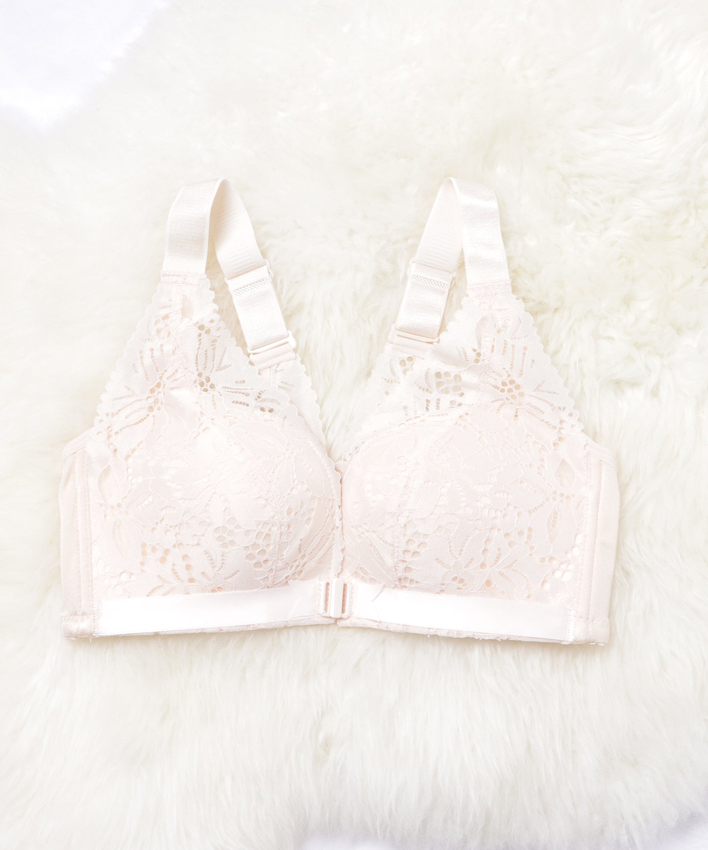 ノンワイヤー 脇高補正レースブラ&ショーツ 2点セット