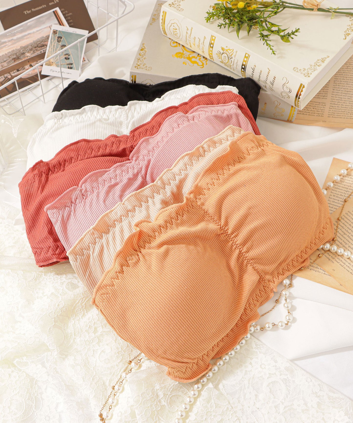 ノンワイヤーリブチューブブラ