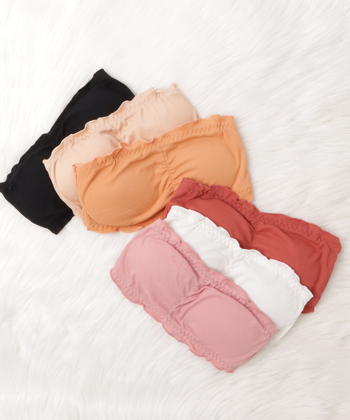 ノンワイヤーリブチューブブラ