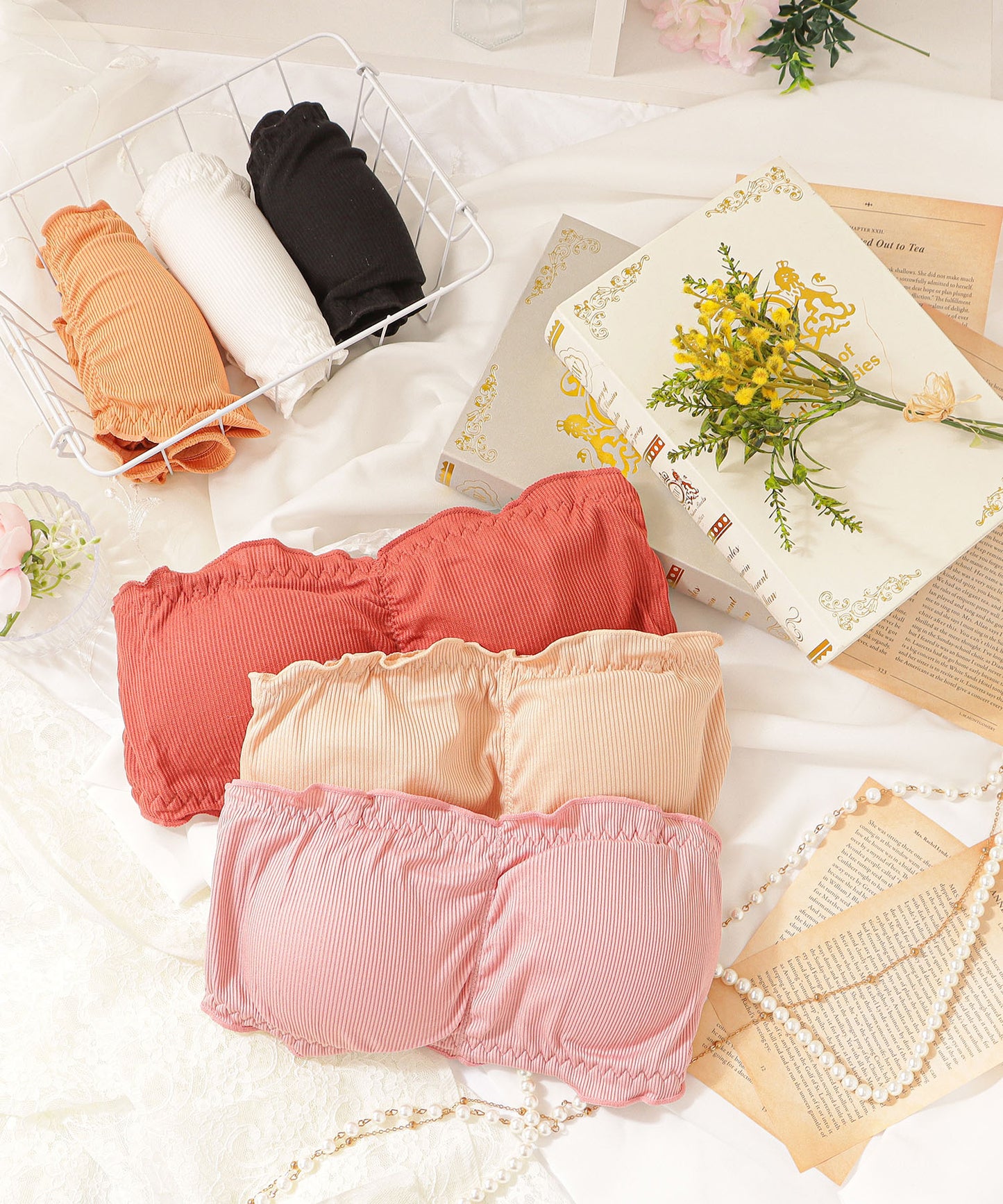 ノンワイヤーリブチューブブラ