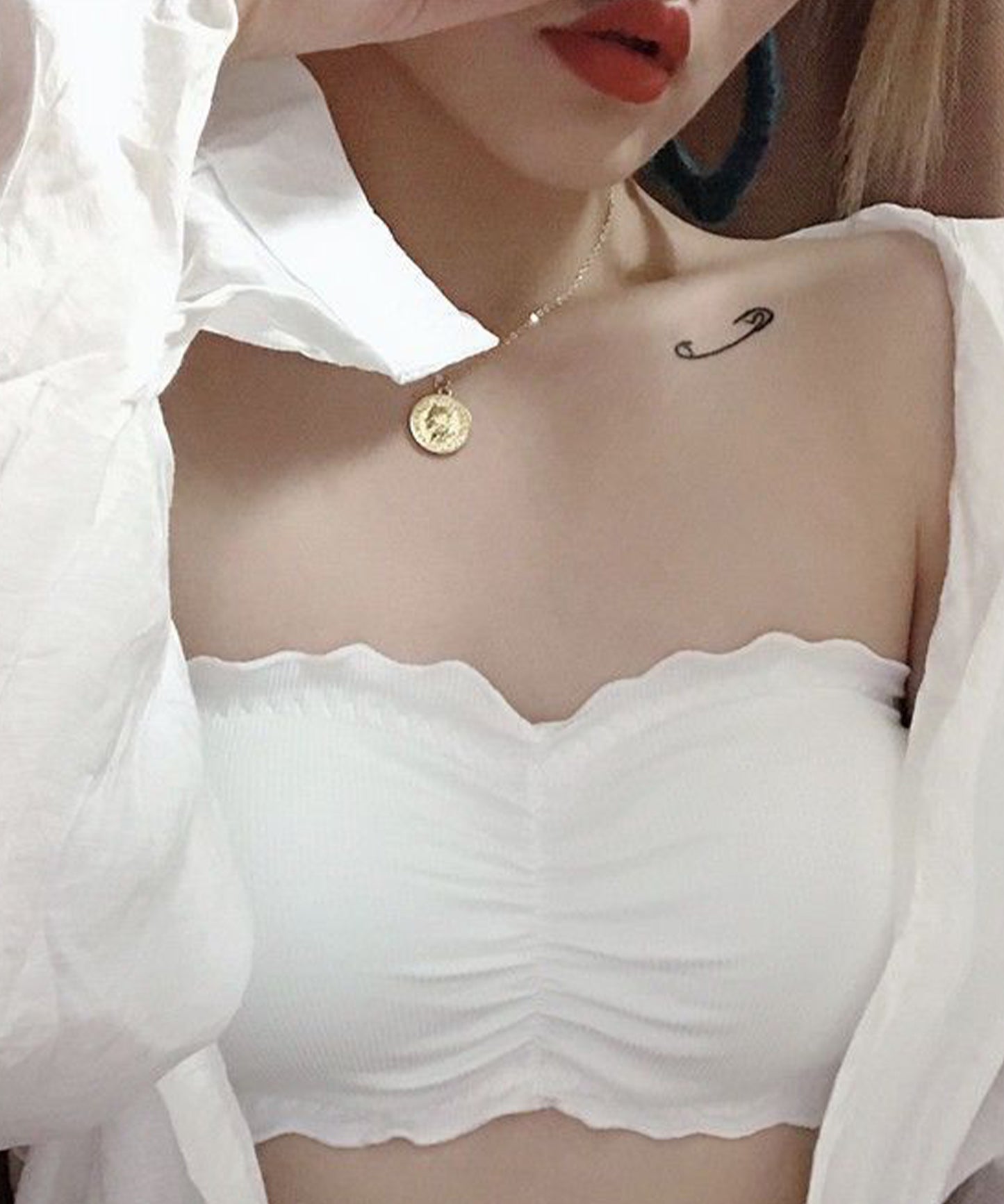 ノンワイヤーリブチューブブラ