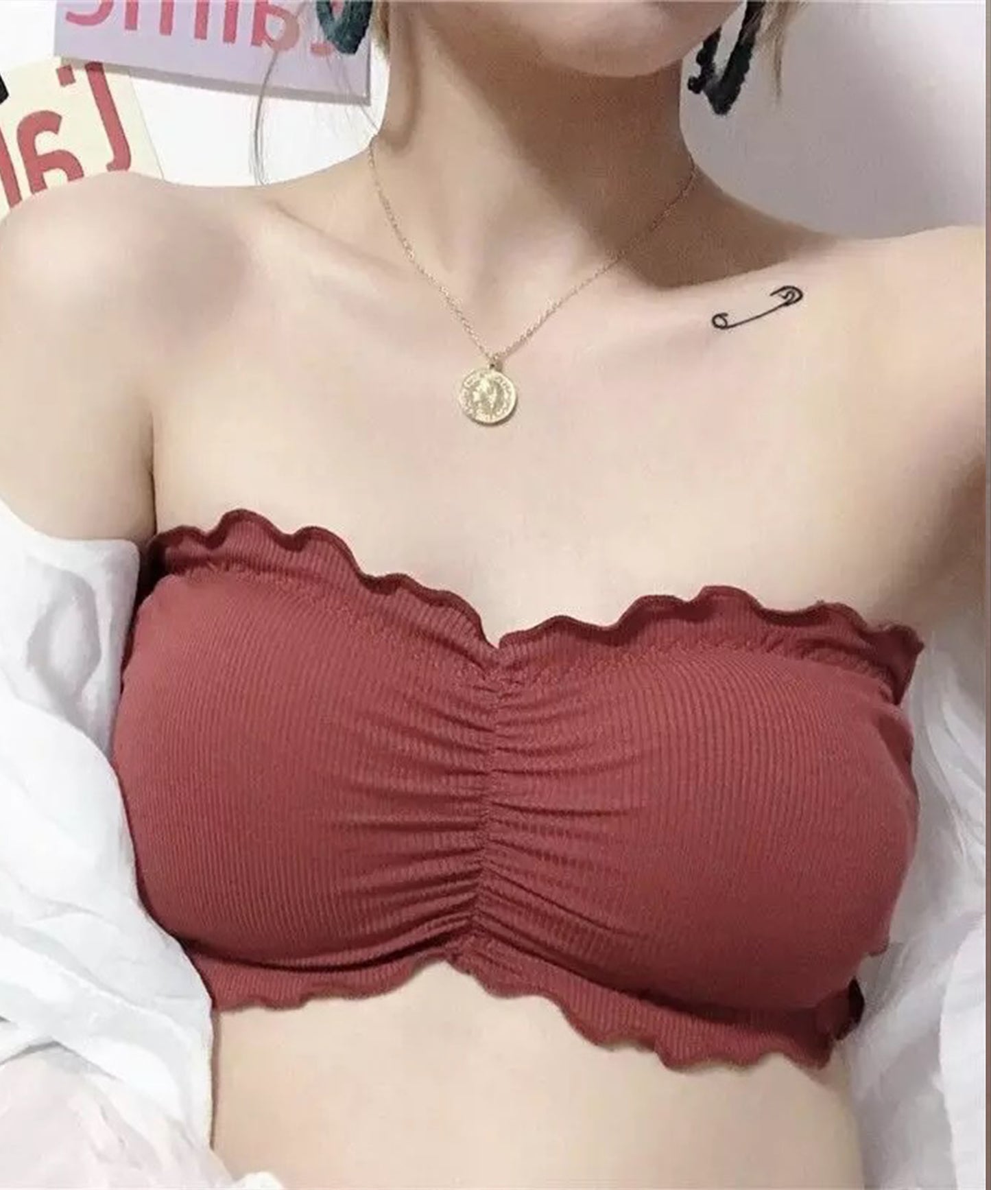 ノンワイヤーリブチューブブラ