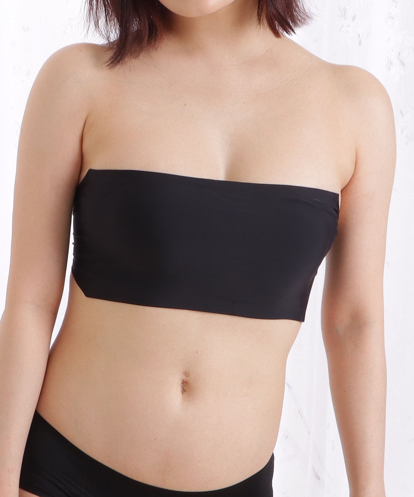 シームレスチューブトップブラ