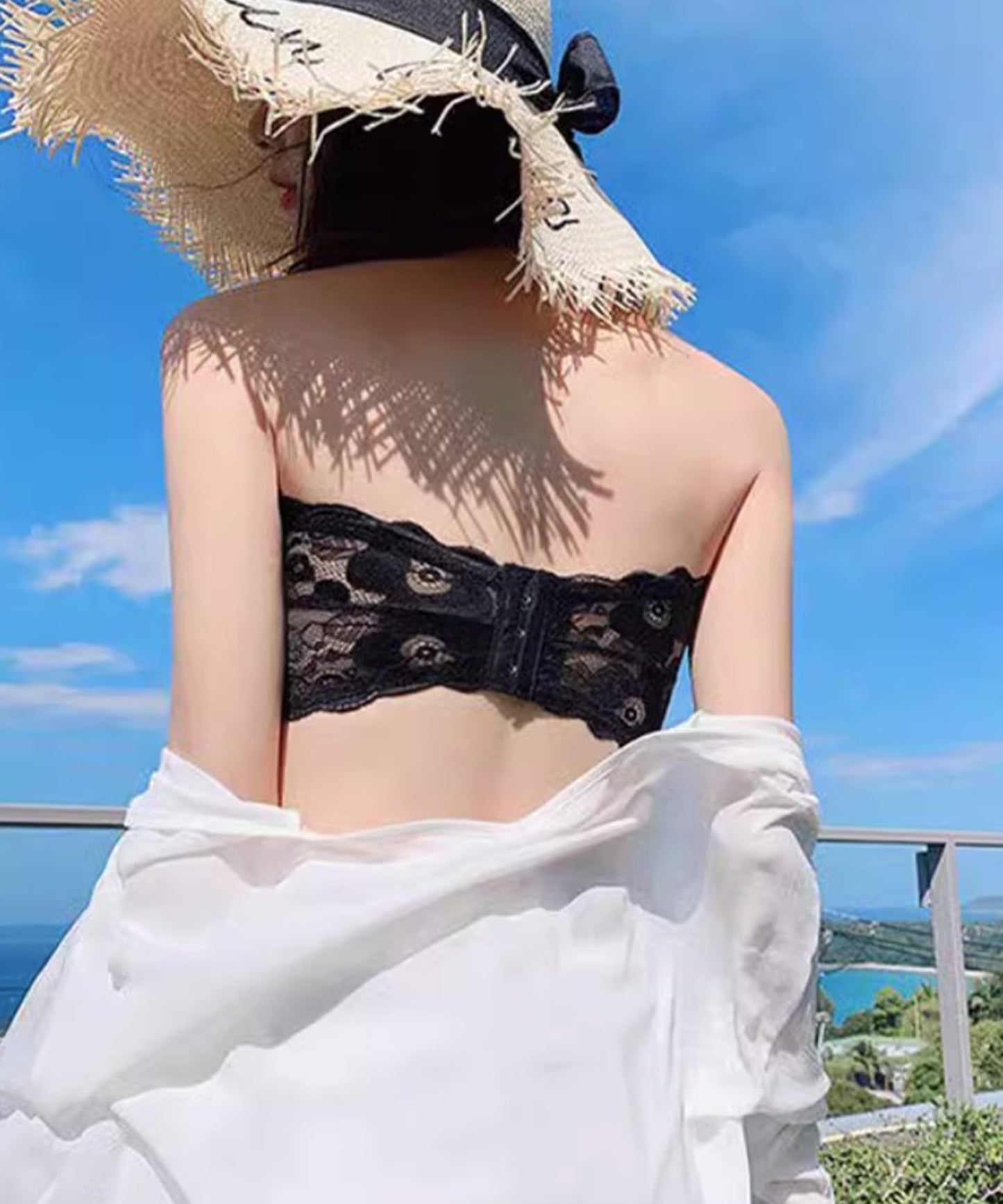 レースチューブトップブラ