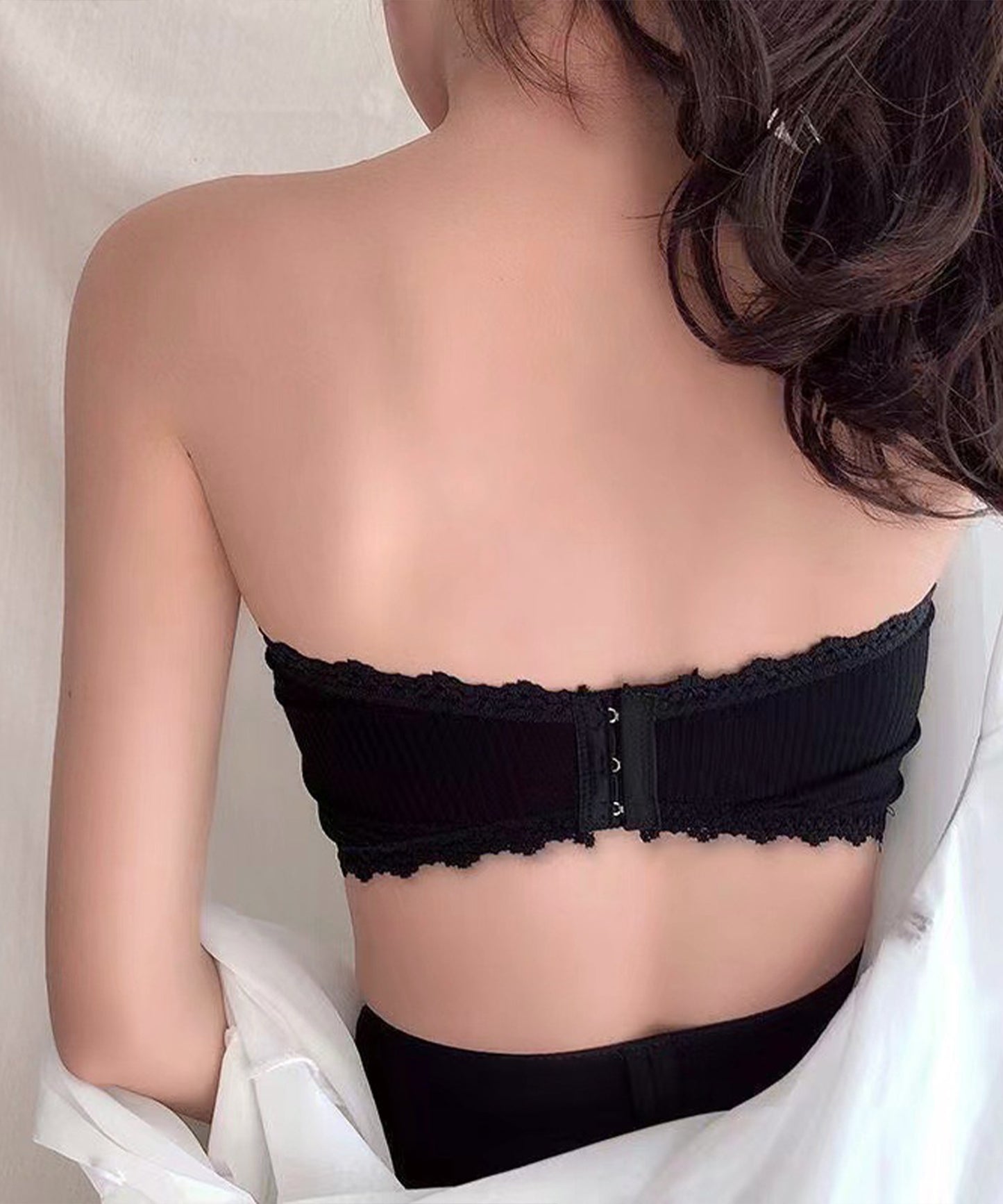 リブチューブトップブラ