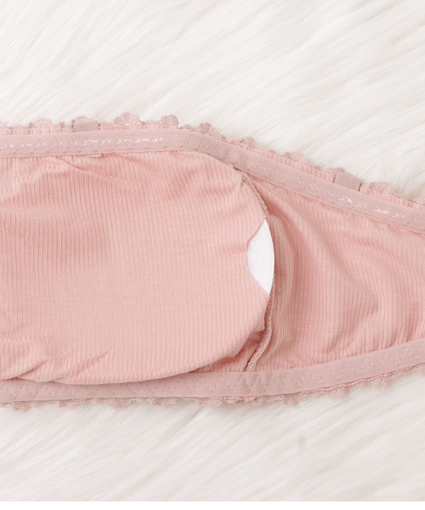 リブチューブトップブラ