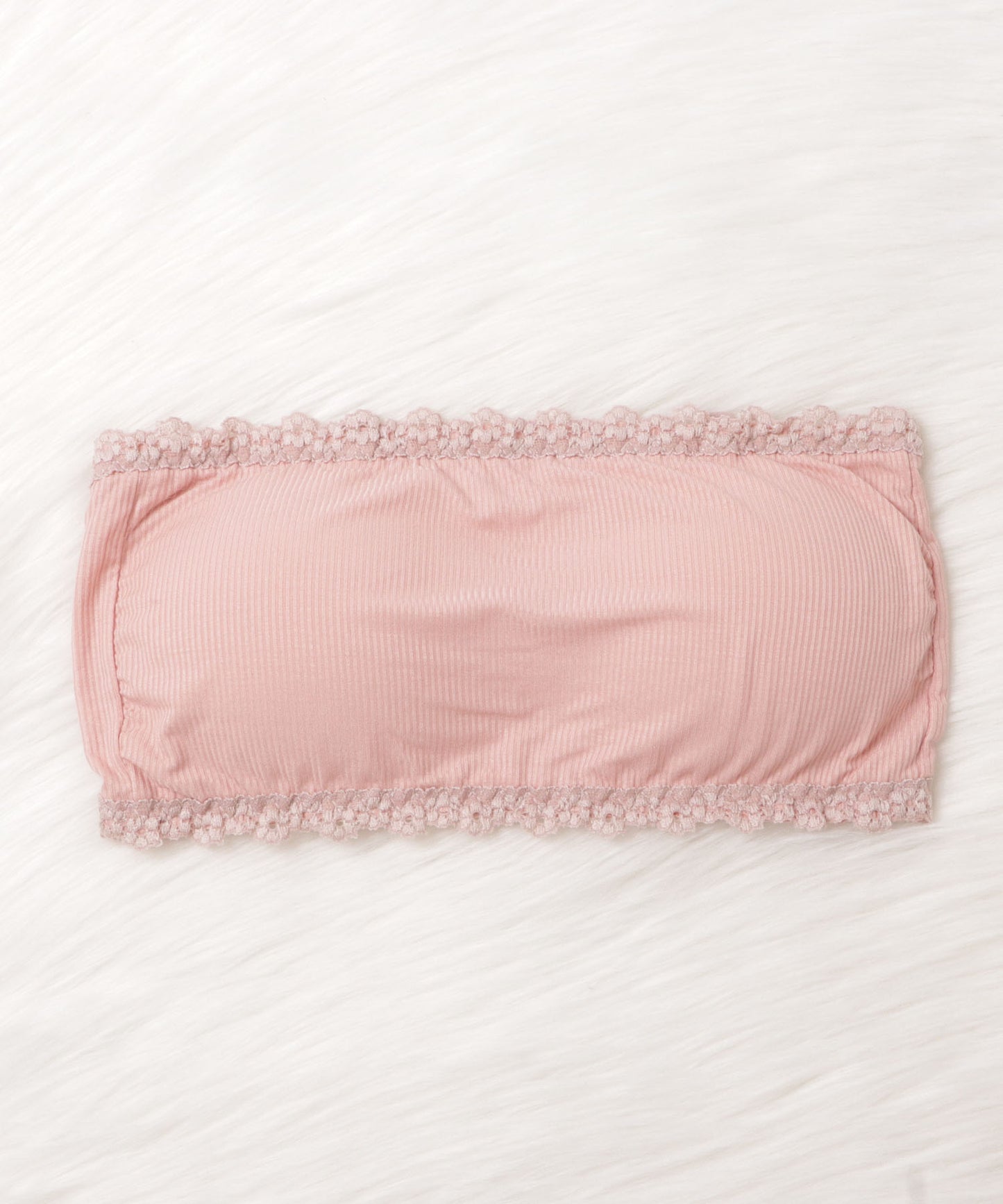 リブチューブトップブラ