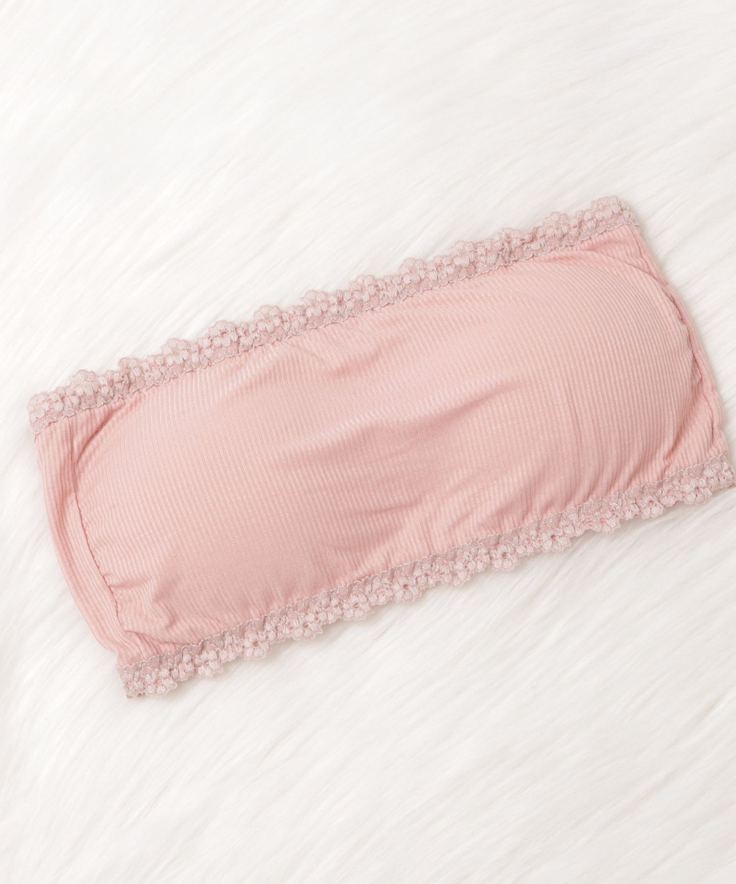 リブチューブトップブラ