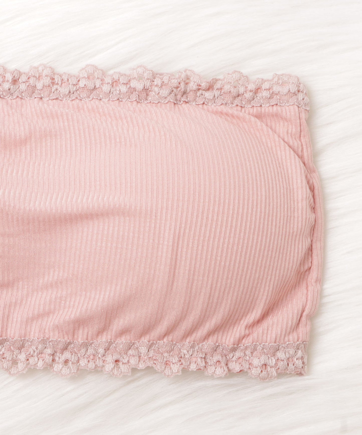 リブチューブトップブラ