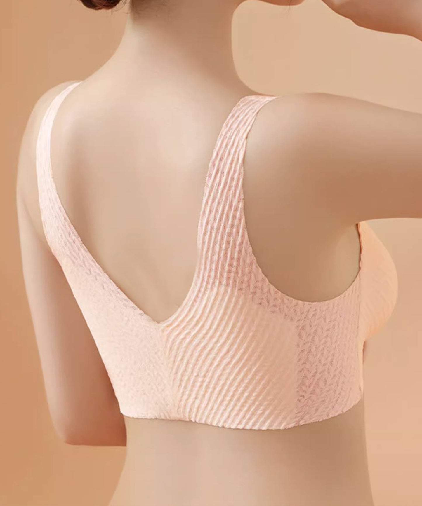 【2枚組】リーフ柄スカラップコンフォートブラ