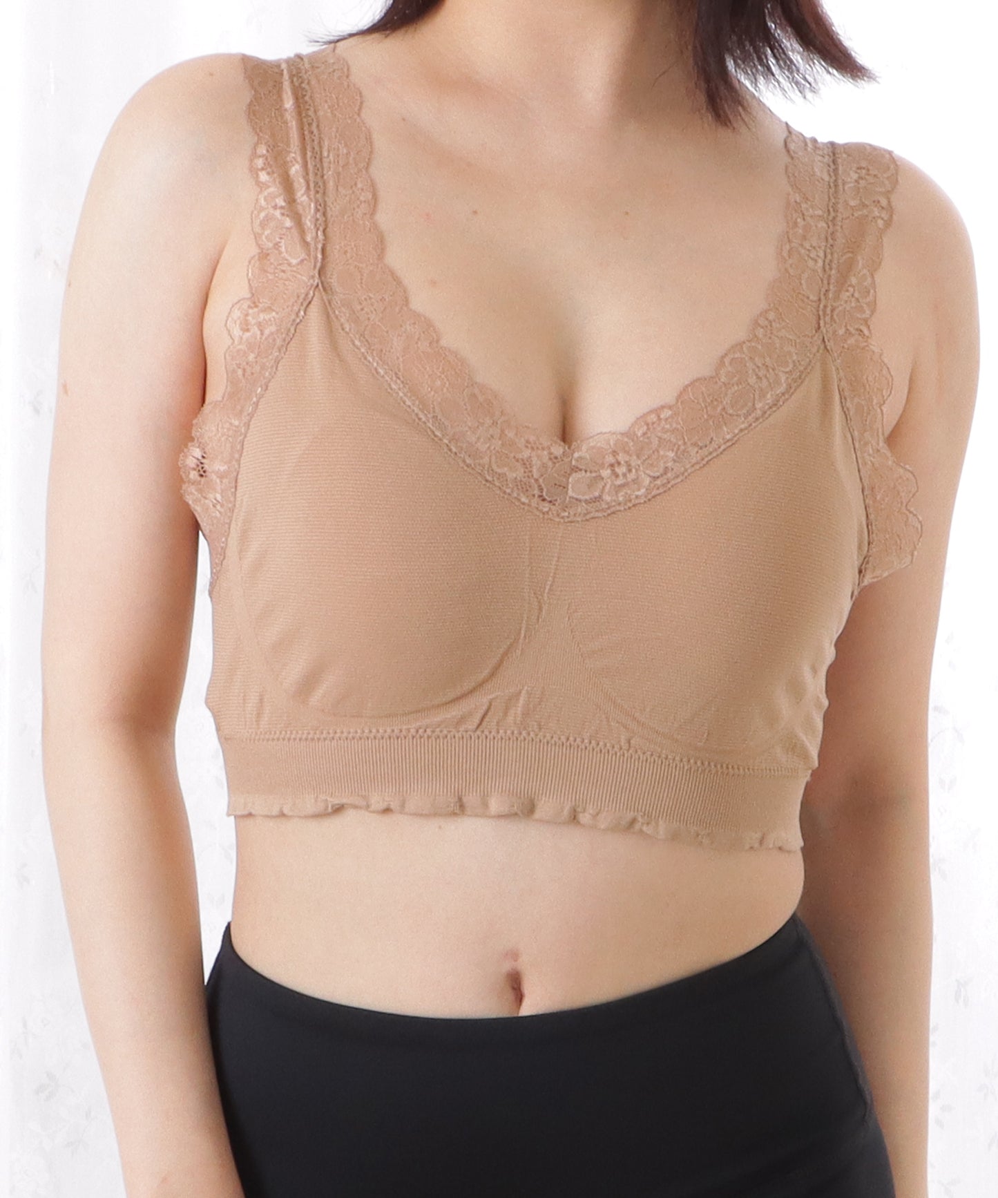 Vネックレーシィコンフォートブラ