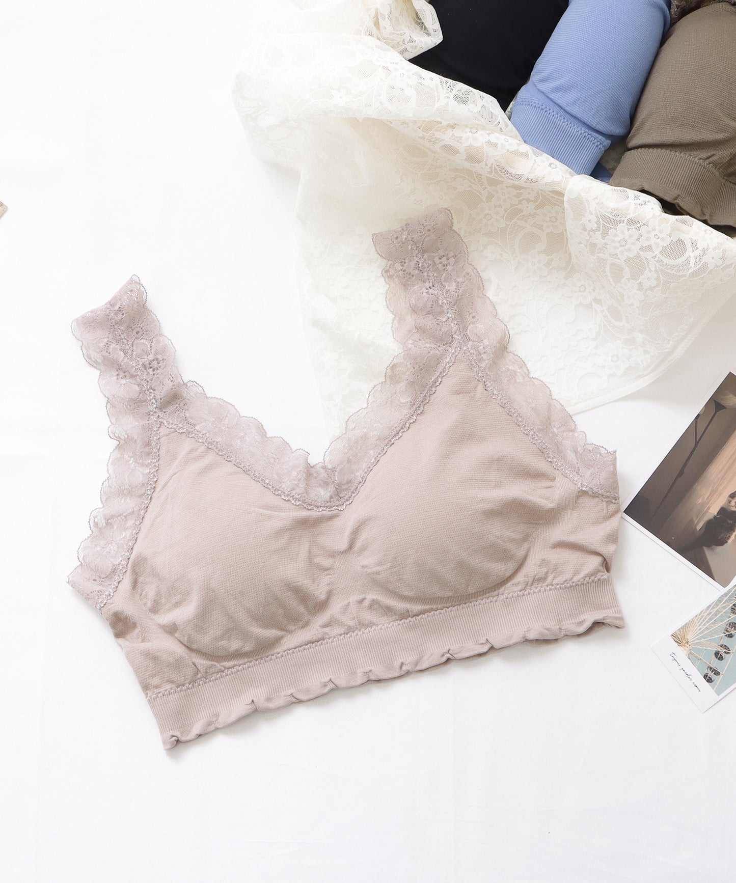 Vネックレーシィコンフォートブラ