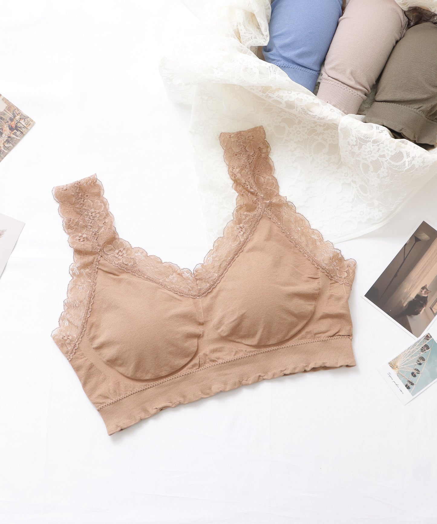 Vネックレーシィコンフォートブラ