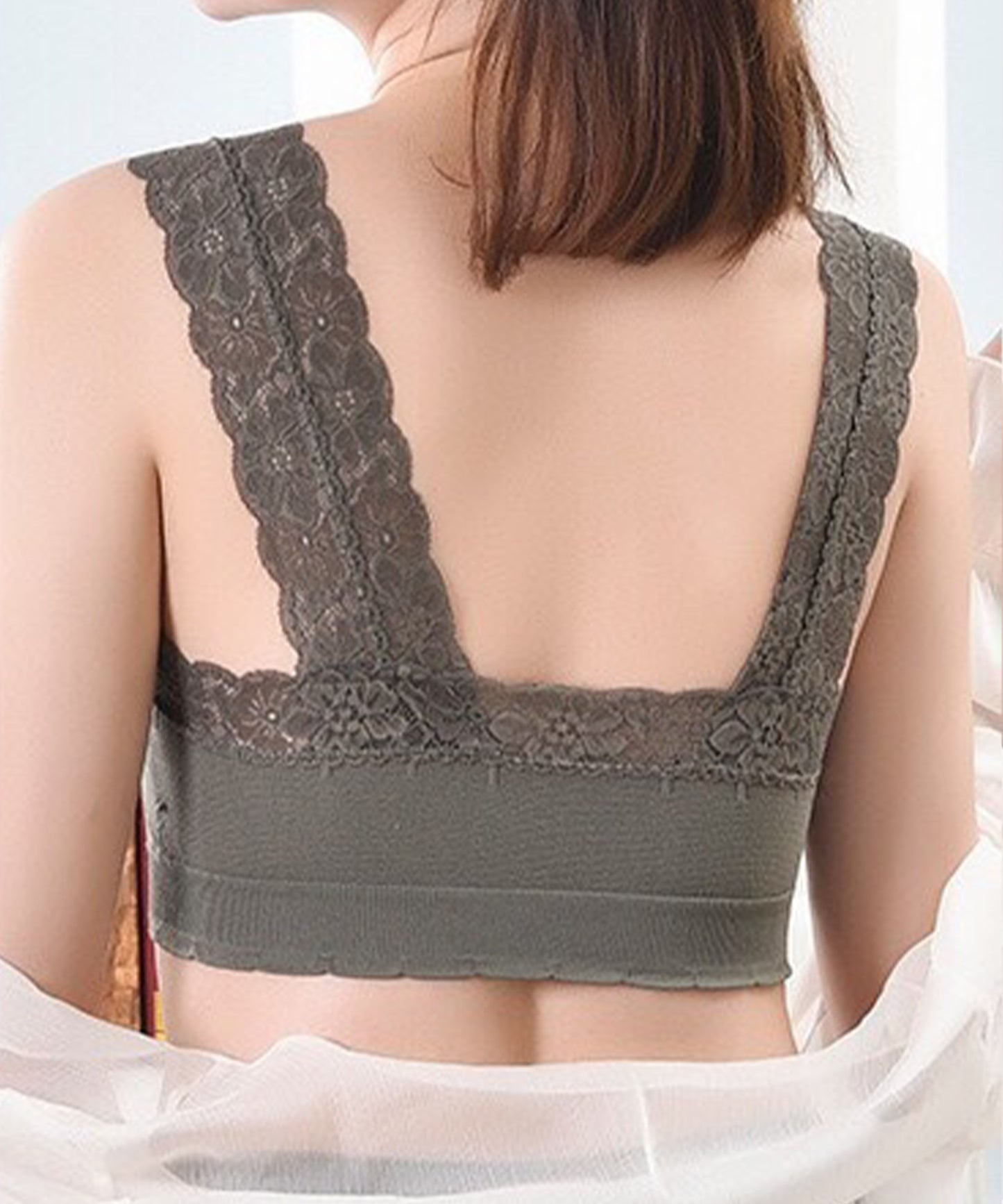 Vネックレーシィコンフォートブラ