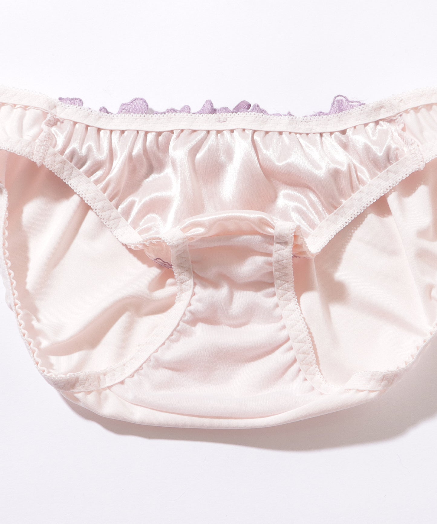 レトロ フラワー 刺繍 ノンワイヤー ブラジャー&ショーツ