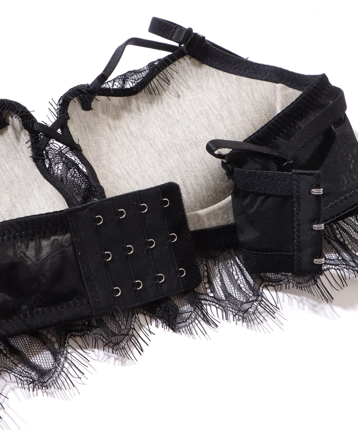 2WAY サテンリボン付き レーシィ クロスストラップ ブラジャー&ショーツ セット