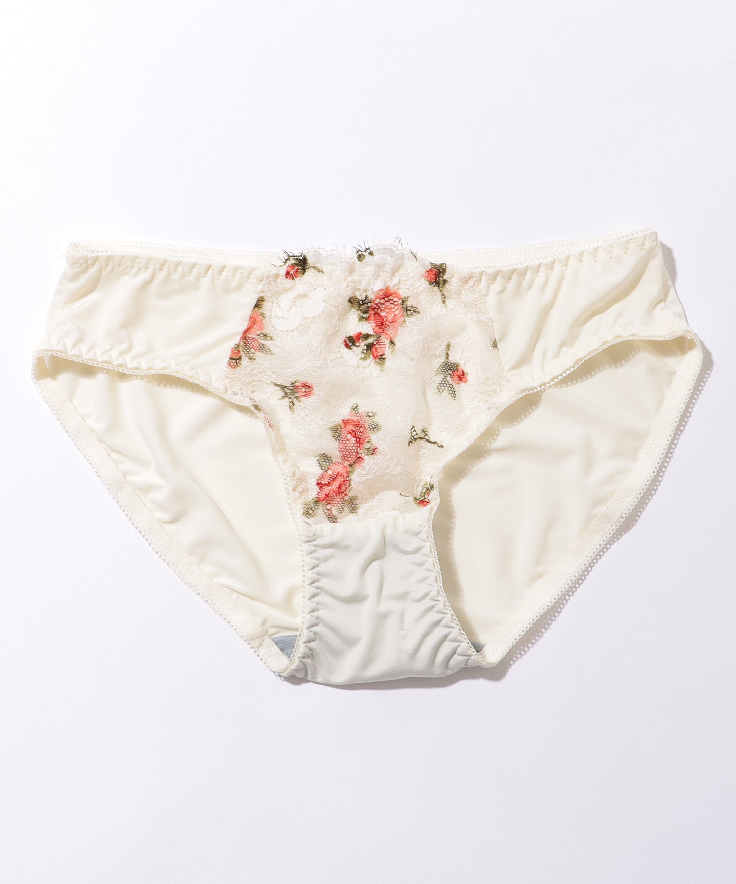 ダブルストラップ フラワー リボン ノンワイヤー ブラ&ショーツ セット