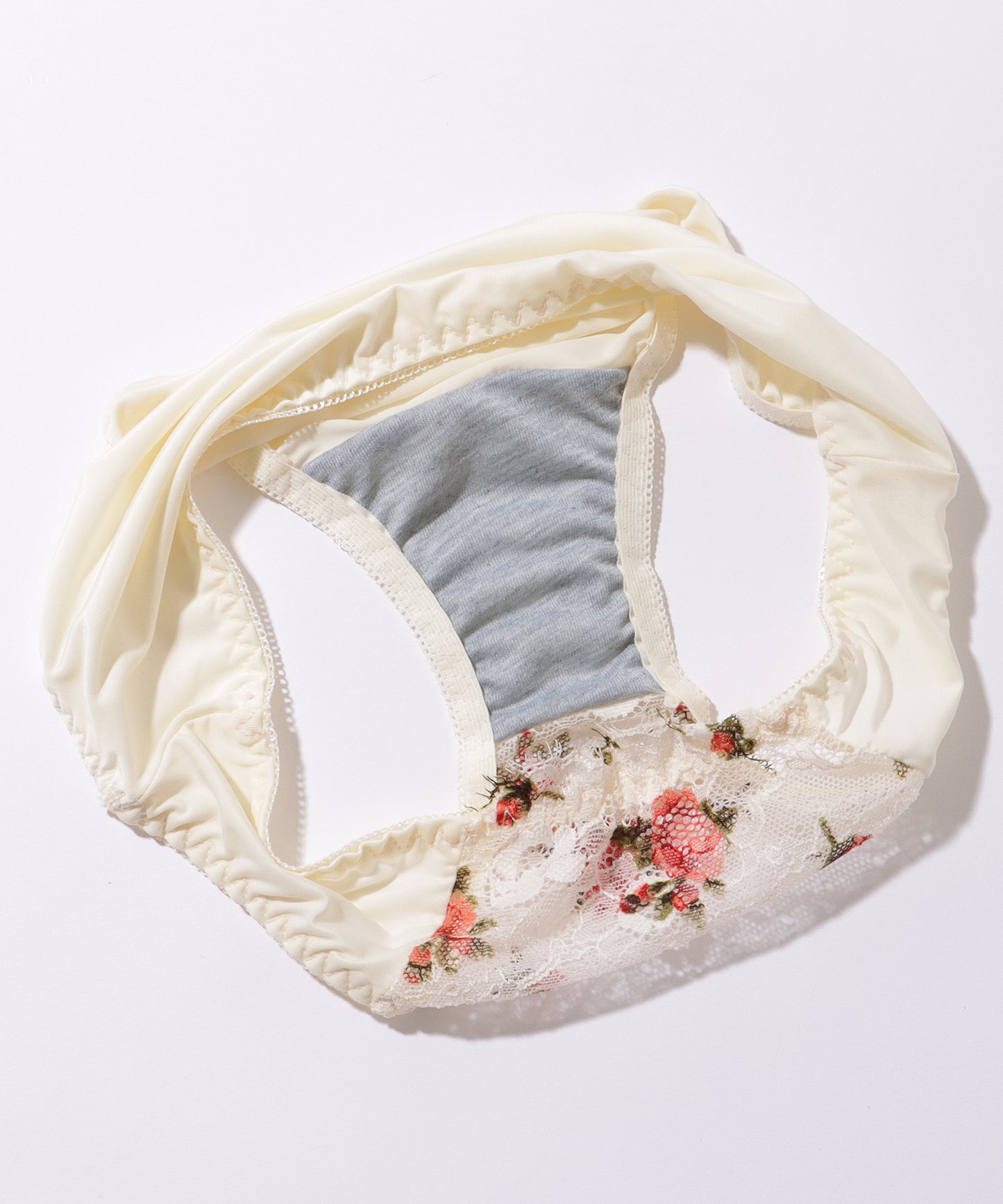 ダブルストラップ フラワー リボン ノンワイヤー ブラ&ショーツ セット