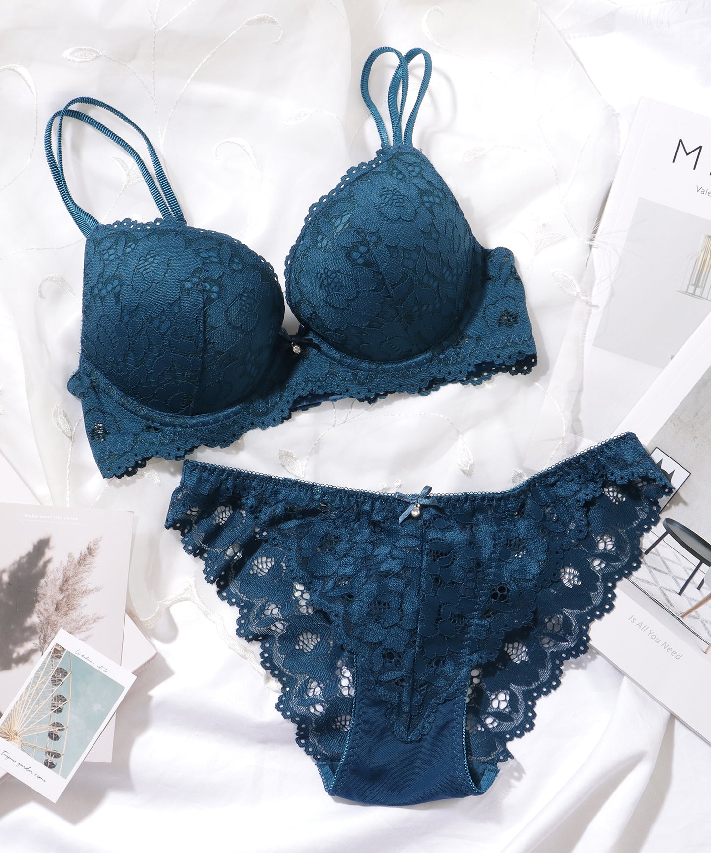 レーシィ スカラップ 3/4カップ ブラ&ショーツ