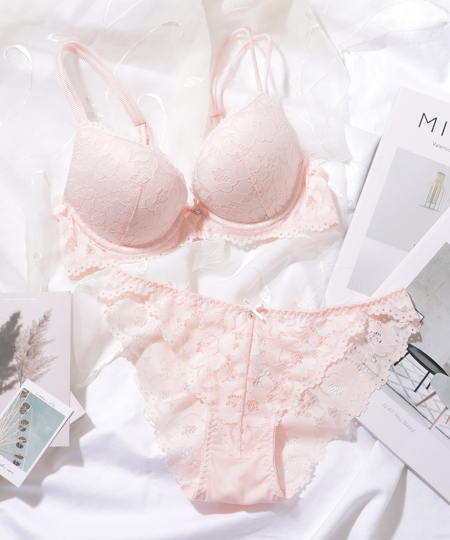 レーシィ スカラップ 3/4カップ ブラ&ショーツ