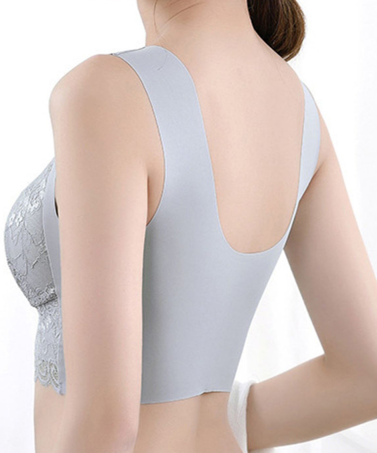 背面シームレスタイプ ノンワイヤーレースブラジャー