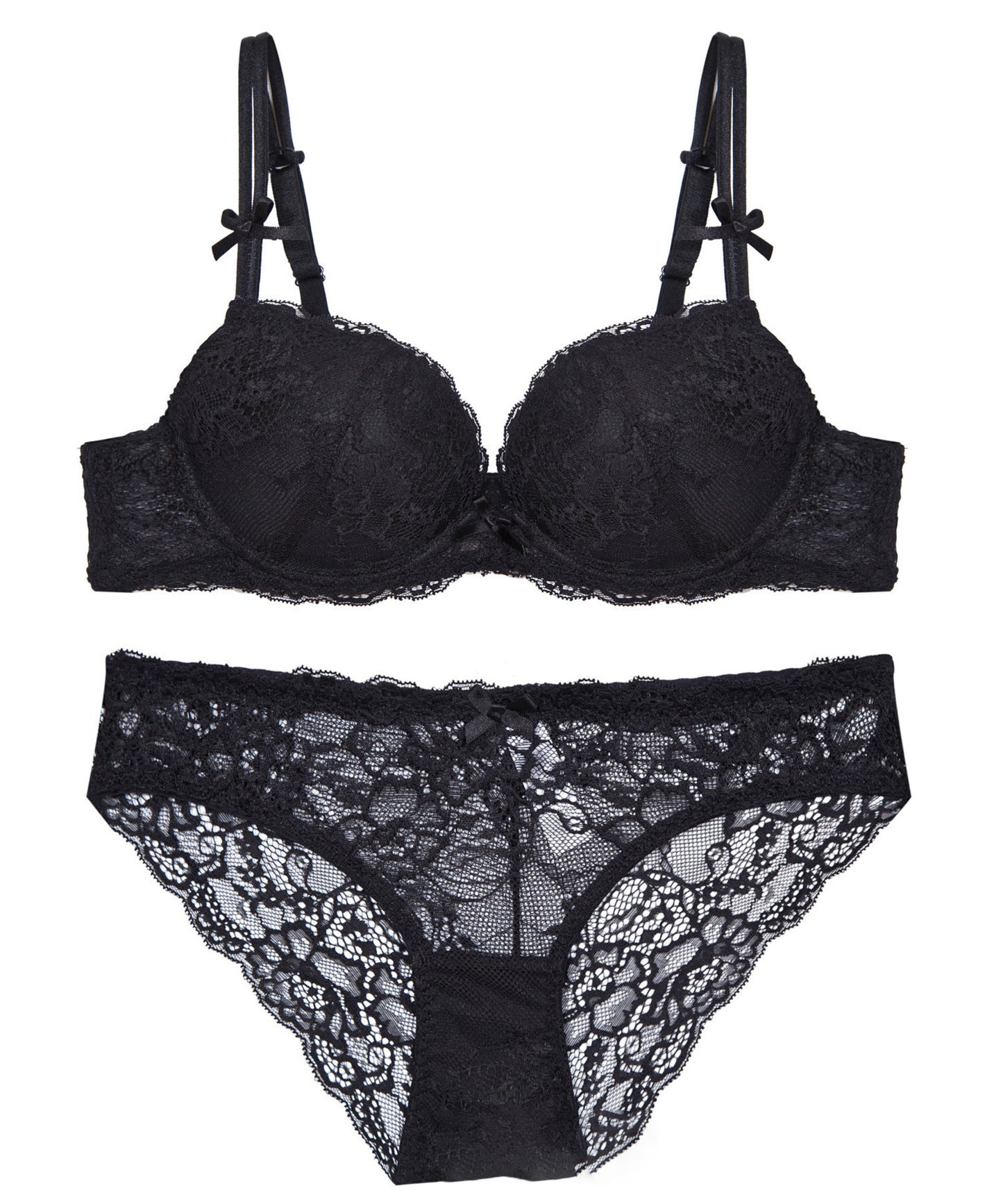 谷間メイク レースブラ・ショーツ2点セット