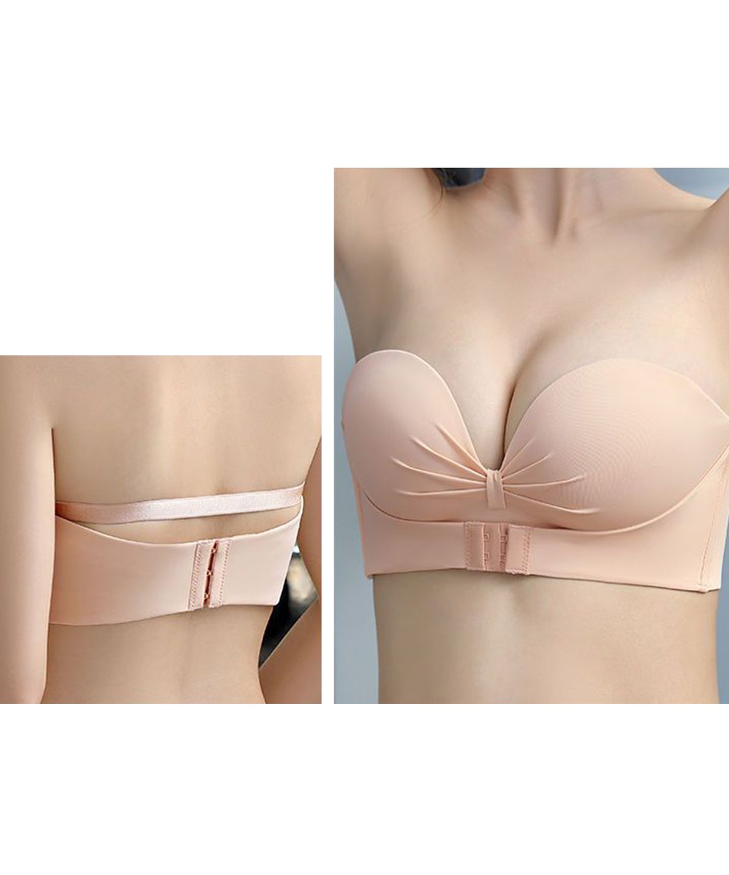 2WAY ストラップ ダブルホック シームレス 1/2 ブラジャー