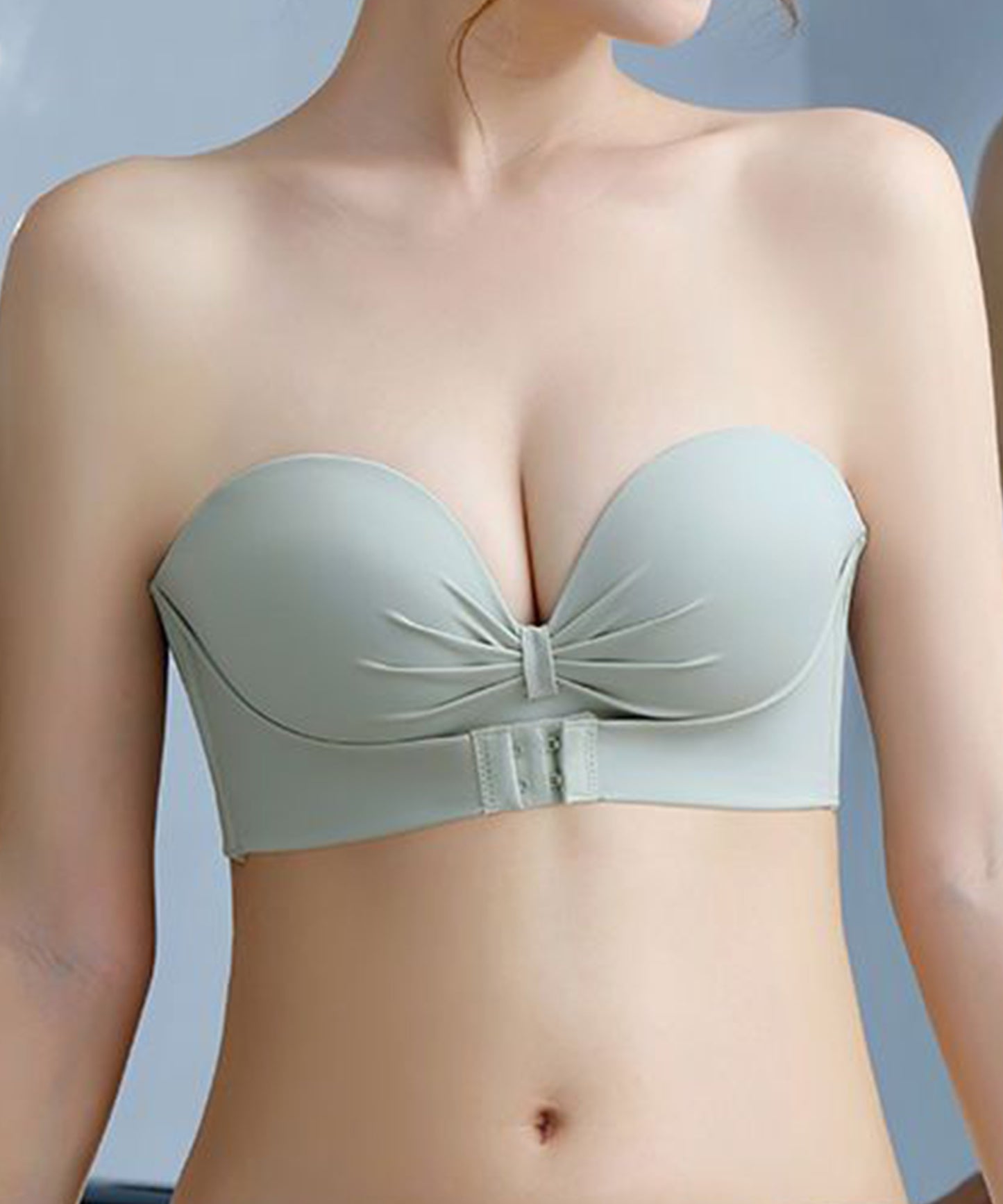 2WAY ストラップ ダブルホック シームレス 1/2 ブラジャー