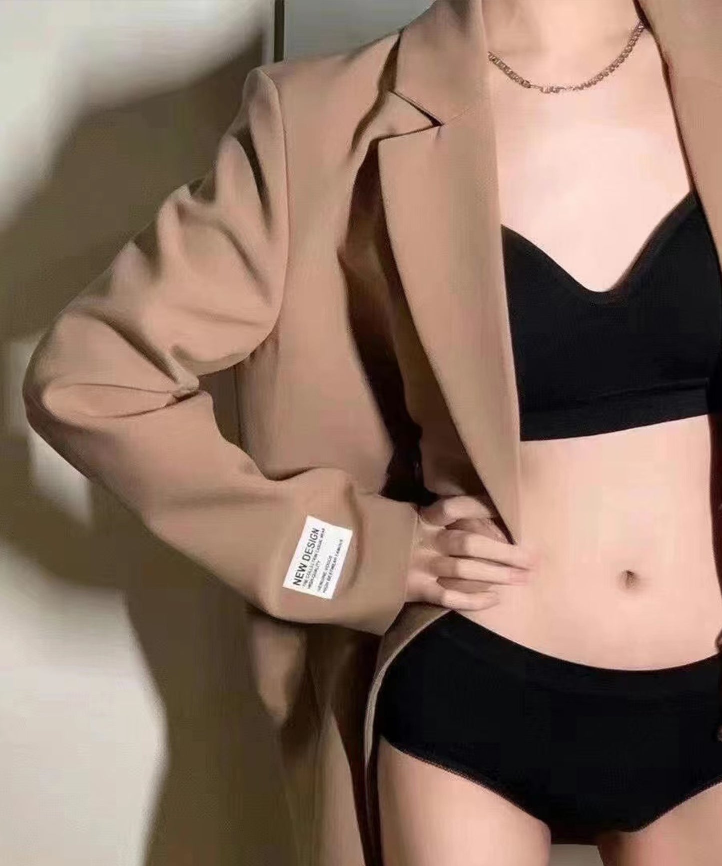 ノンワイヤー 細リブブラ&ショーツ 2点セット