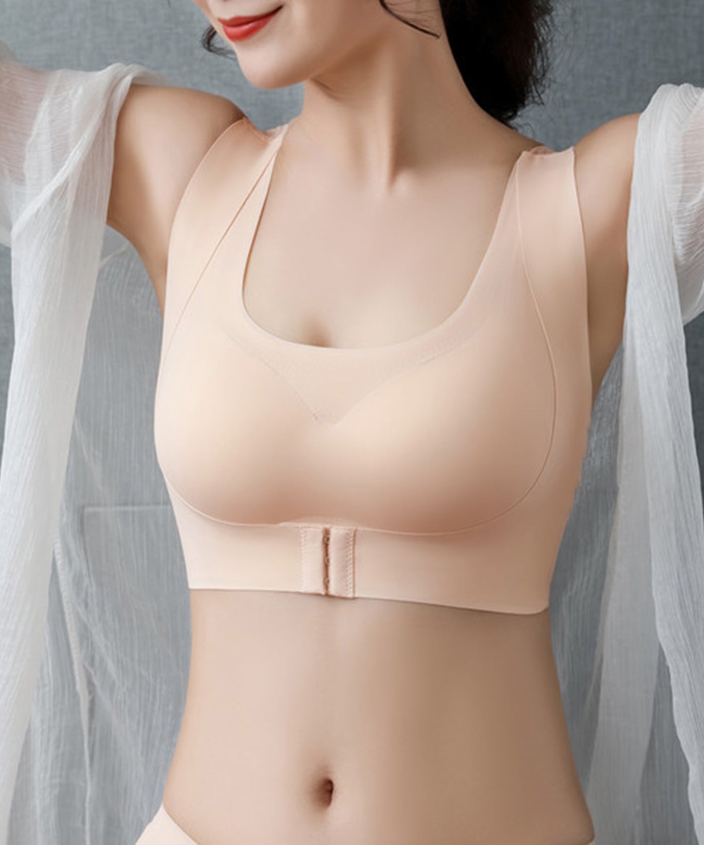 ノンワイヤー バックレースデザインブラ