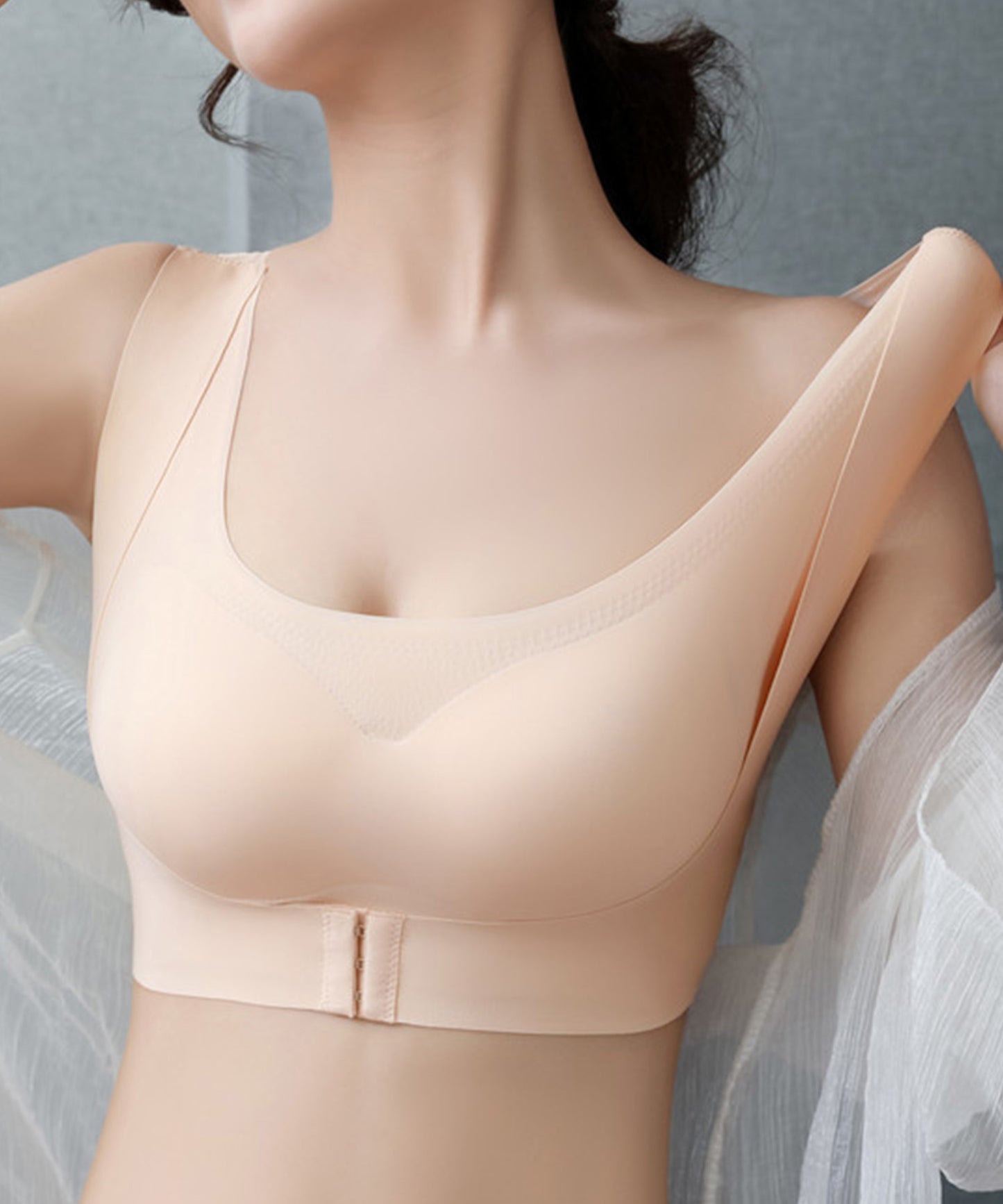 ノンワイヤー バックレースデザインブラ