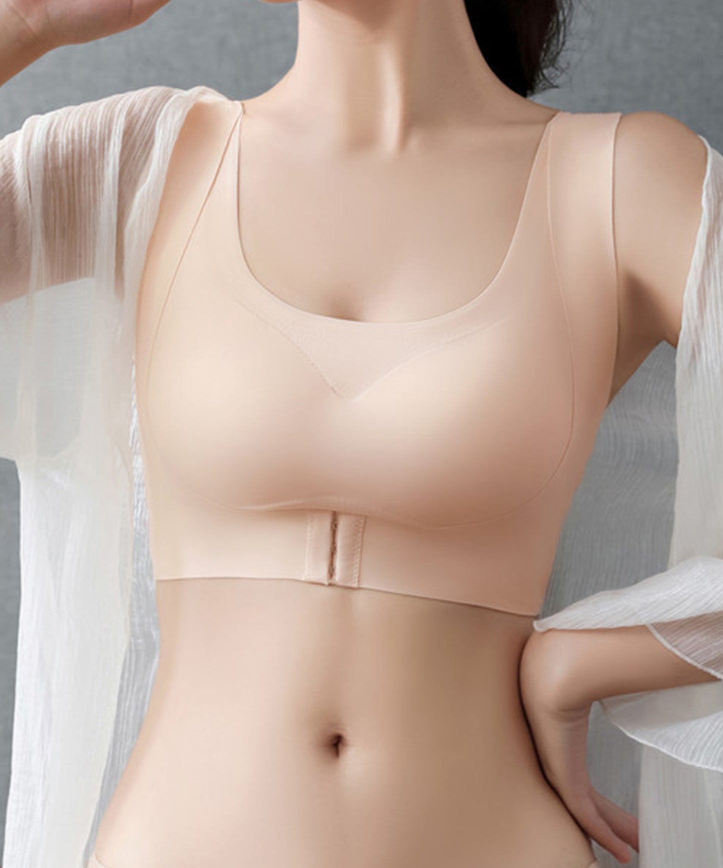ノンワイヤー バックレースデザインブラ