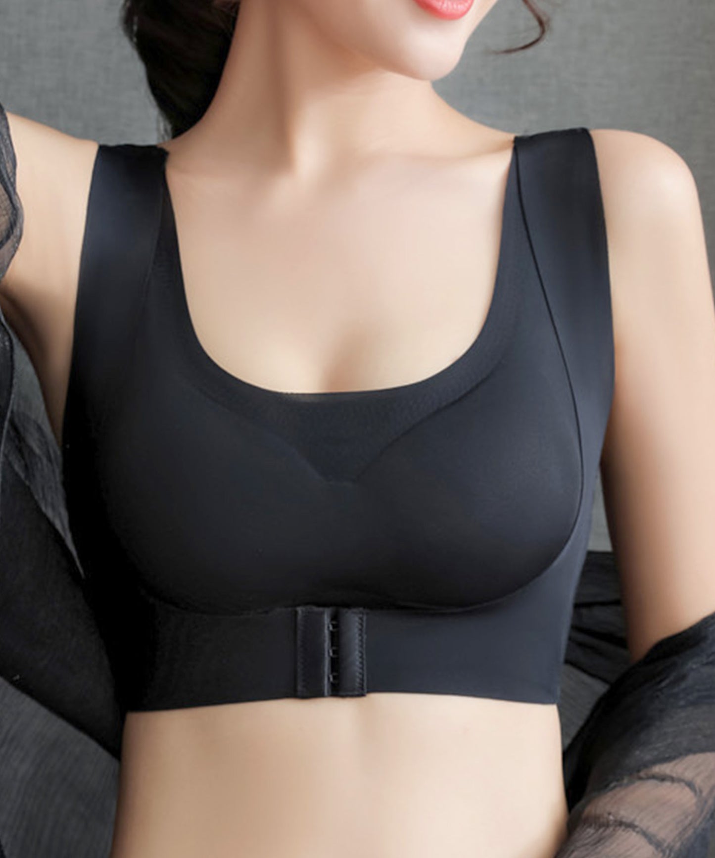 ノンワイヤー バックレースデザインブラ