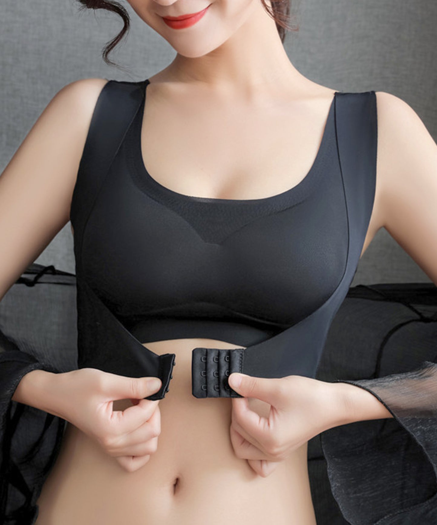 ノンワイヤー バックレースデザインブラ