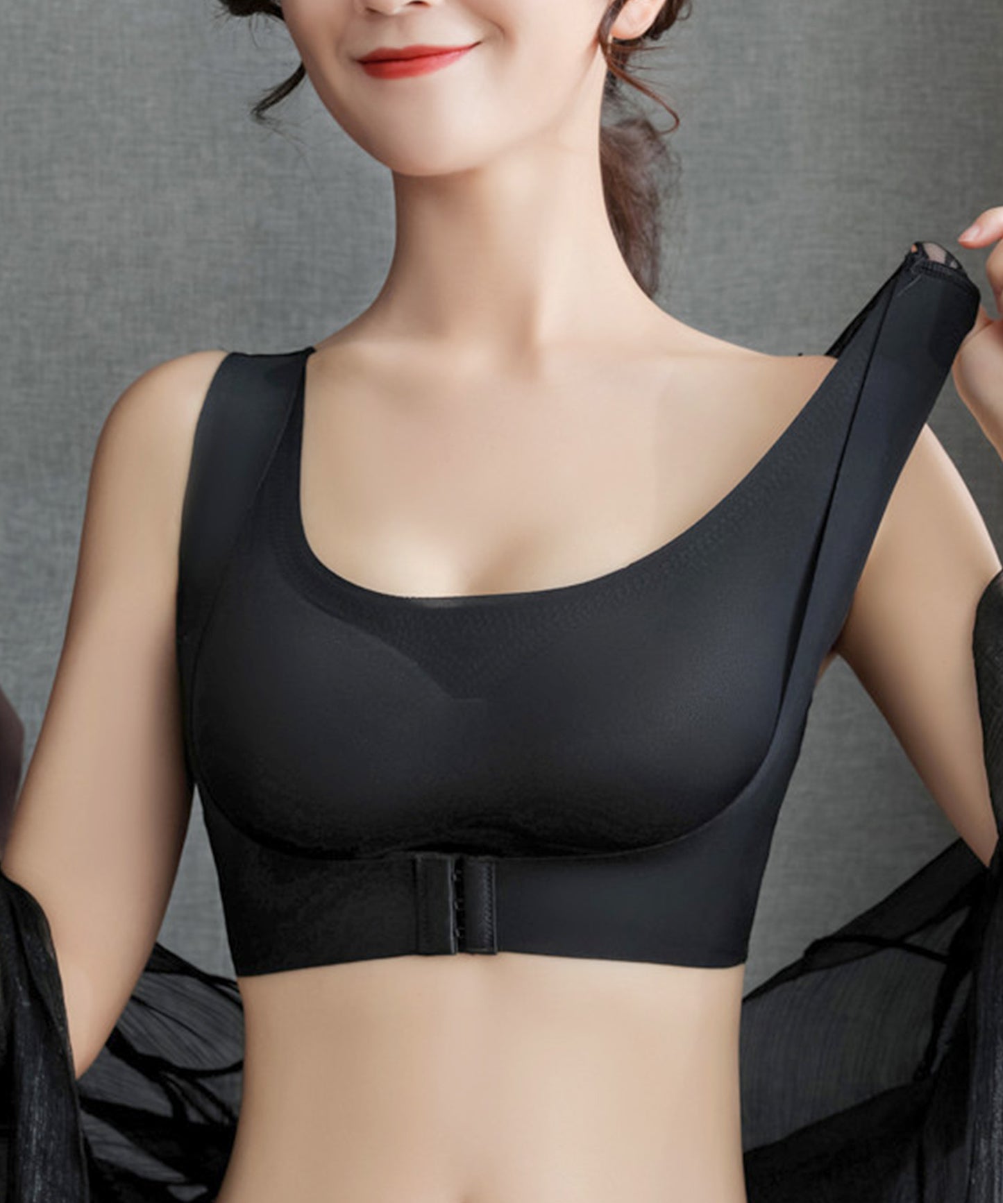 ノンワイヤー バックレースデザインブラ