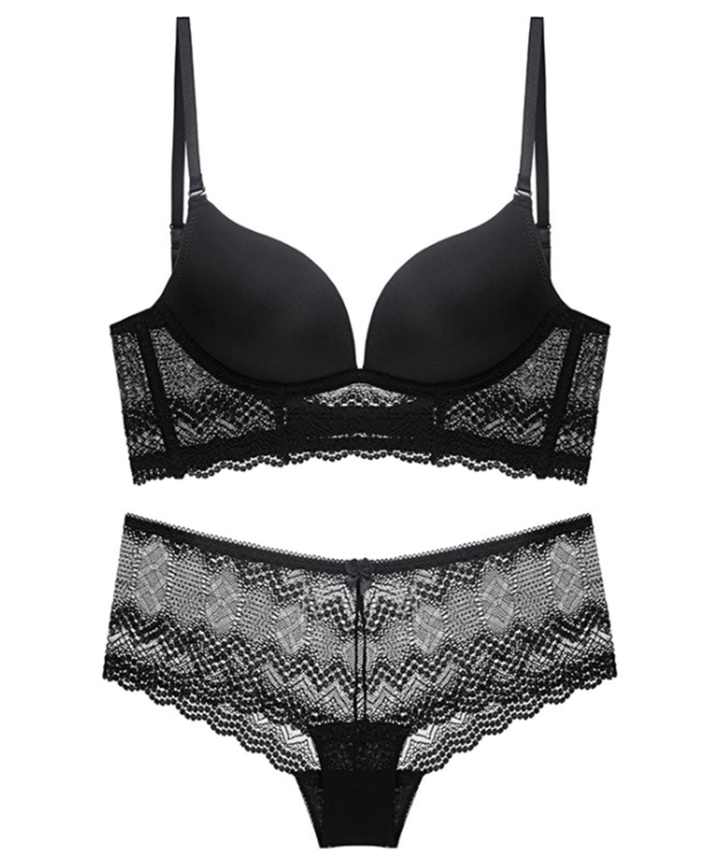 ノンワイヤー バックオープンブラ&ショーツ 2点セット