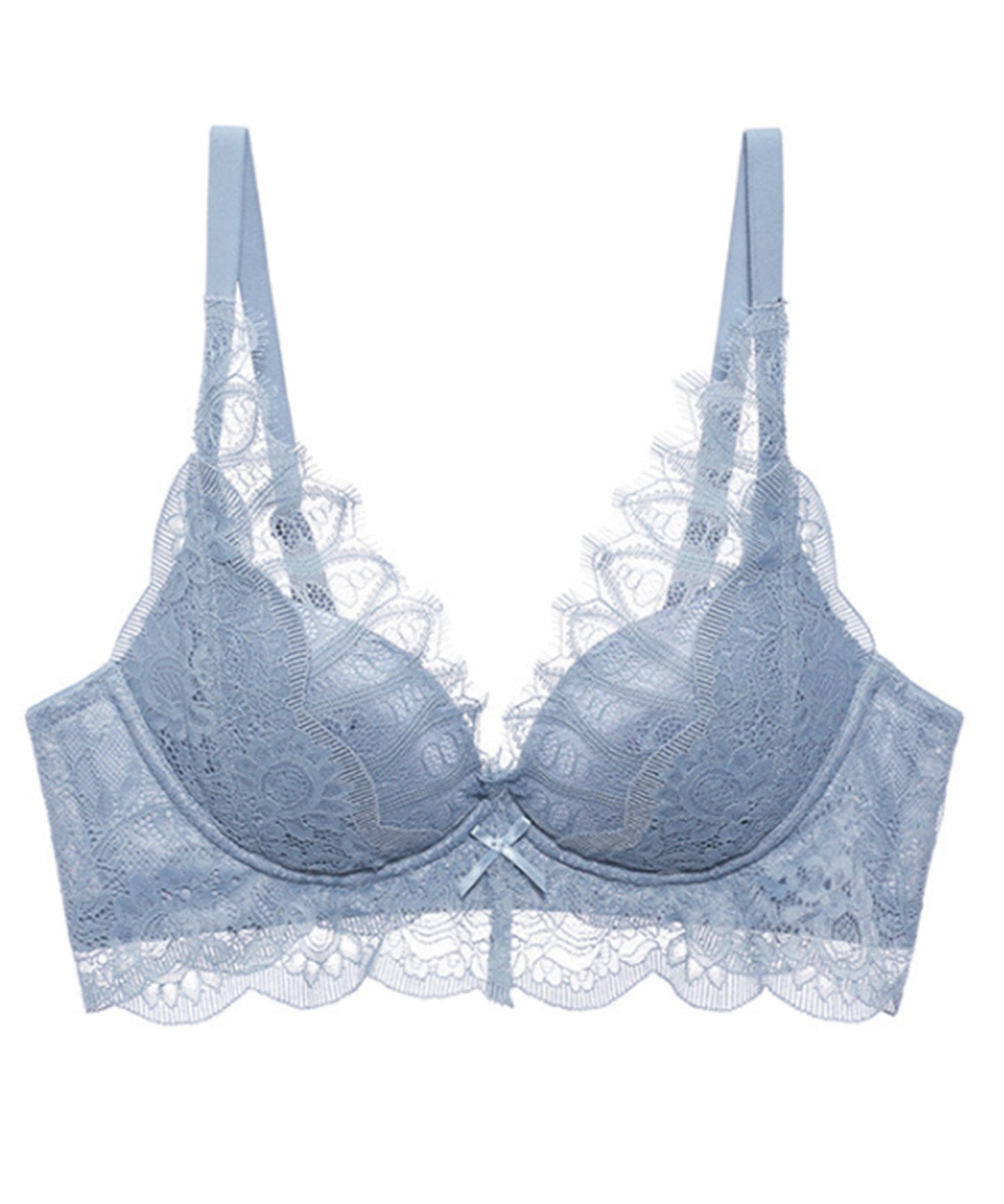 ノンワイヤー総レースブラ&ショーツ 2点セット