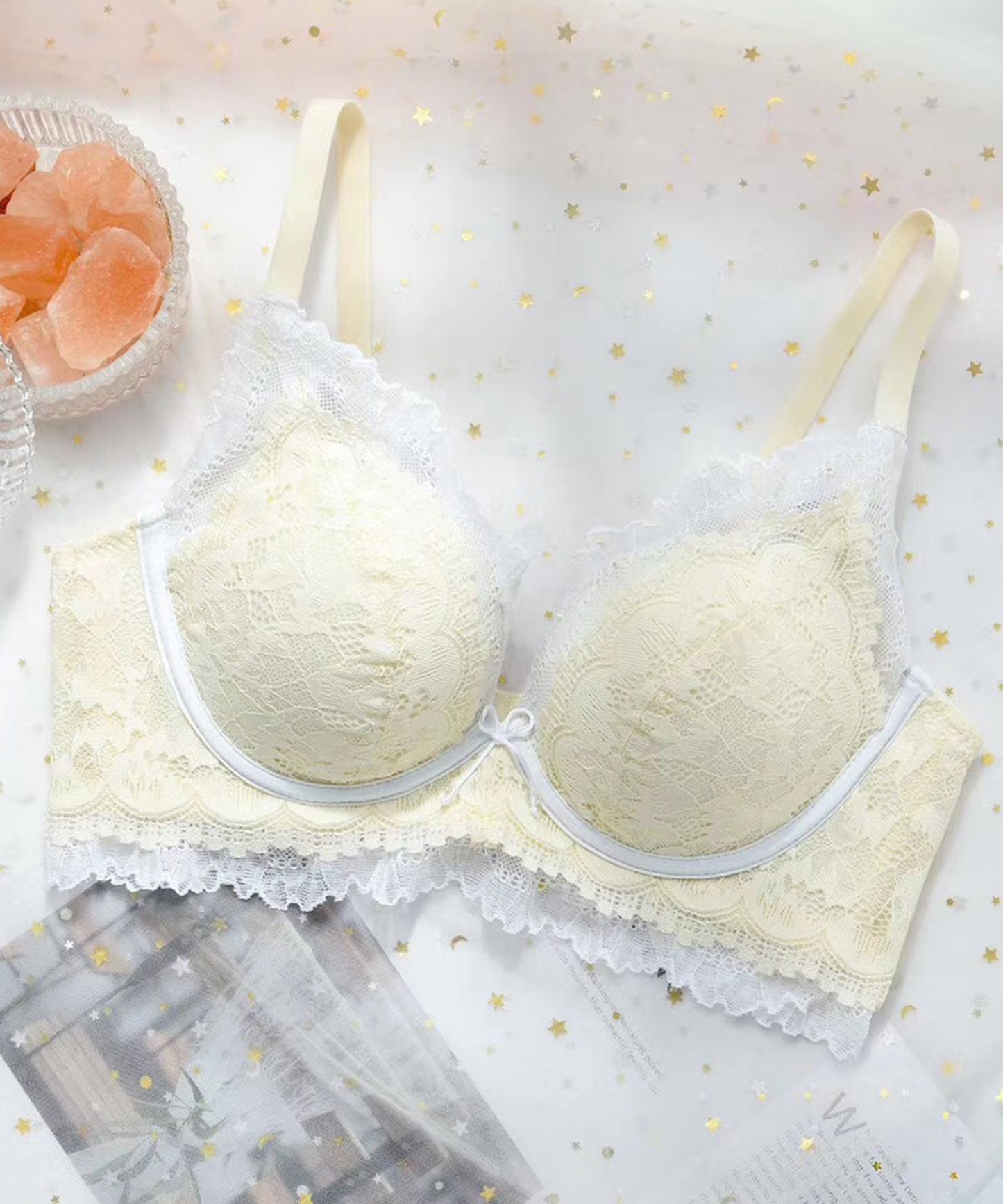 ノンワイヤー レースブラ・ショーツ2点セット