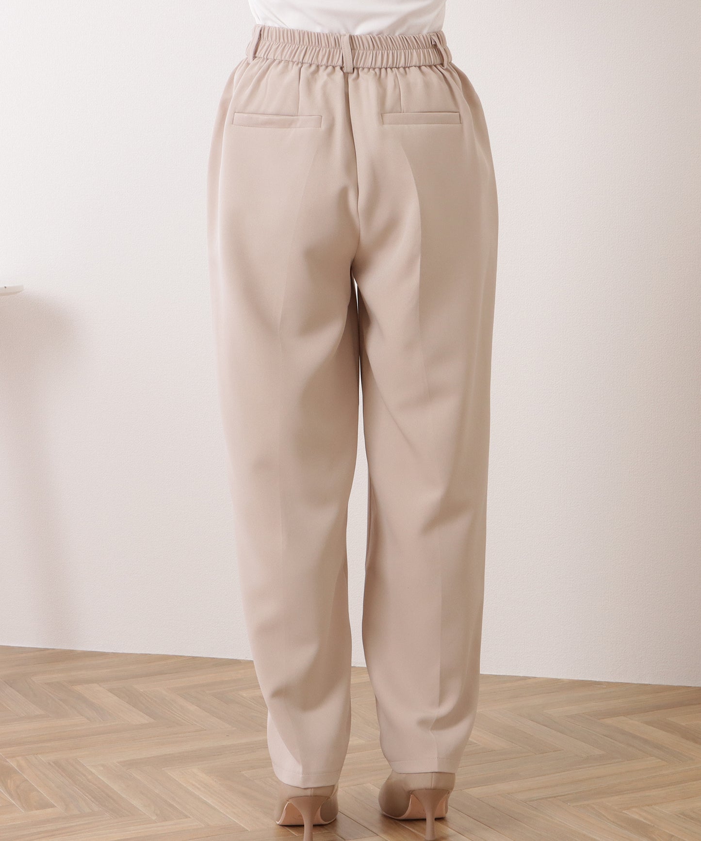ツイルセンタープレスハイウエストストレートパンツ