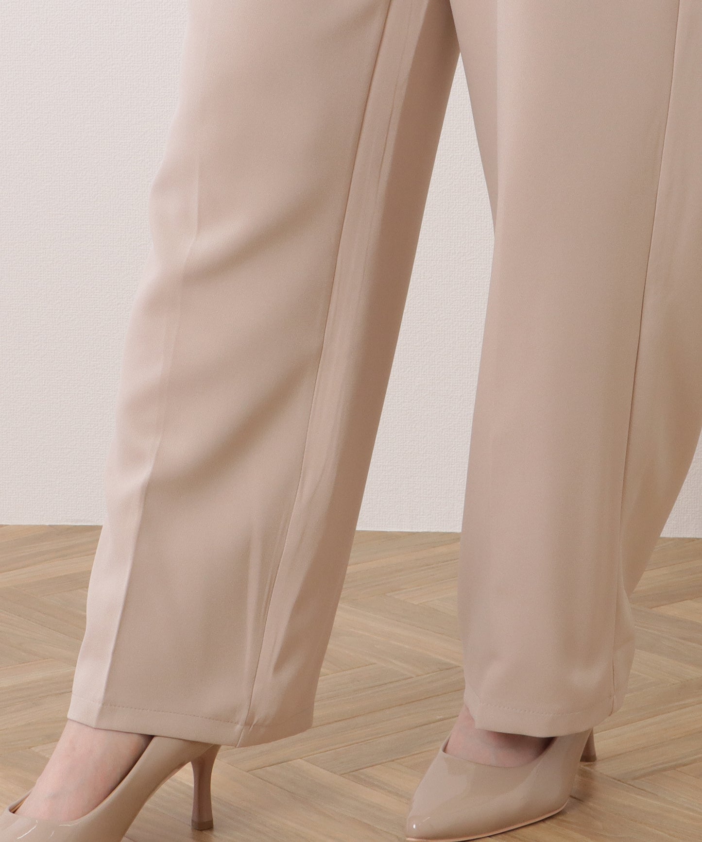 ツイルセンタープレスハイウエストストレートパンツ