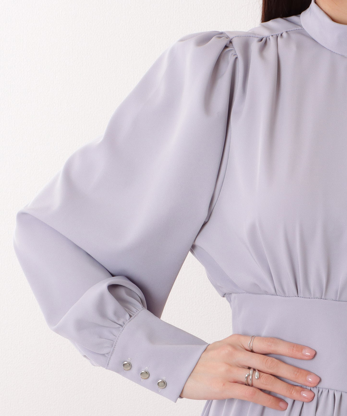 Vネック ティアード ギャザー マキシ丈 ワンピース