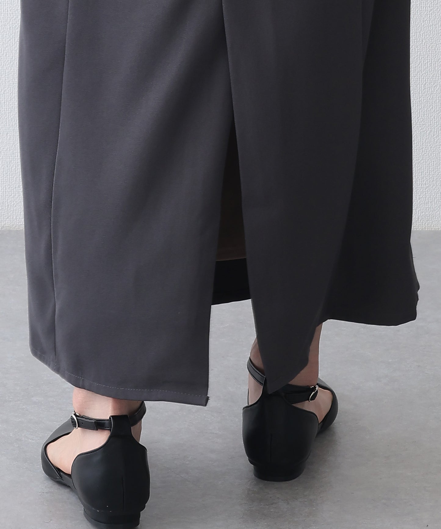 ベルト付き バックスリット ナロー ロング スカート