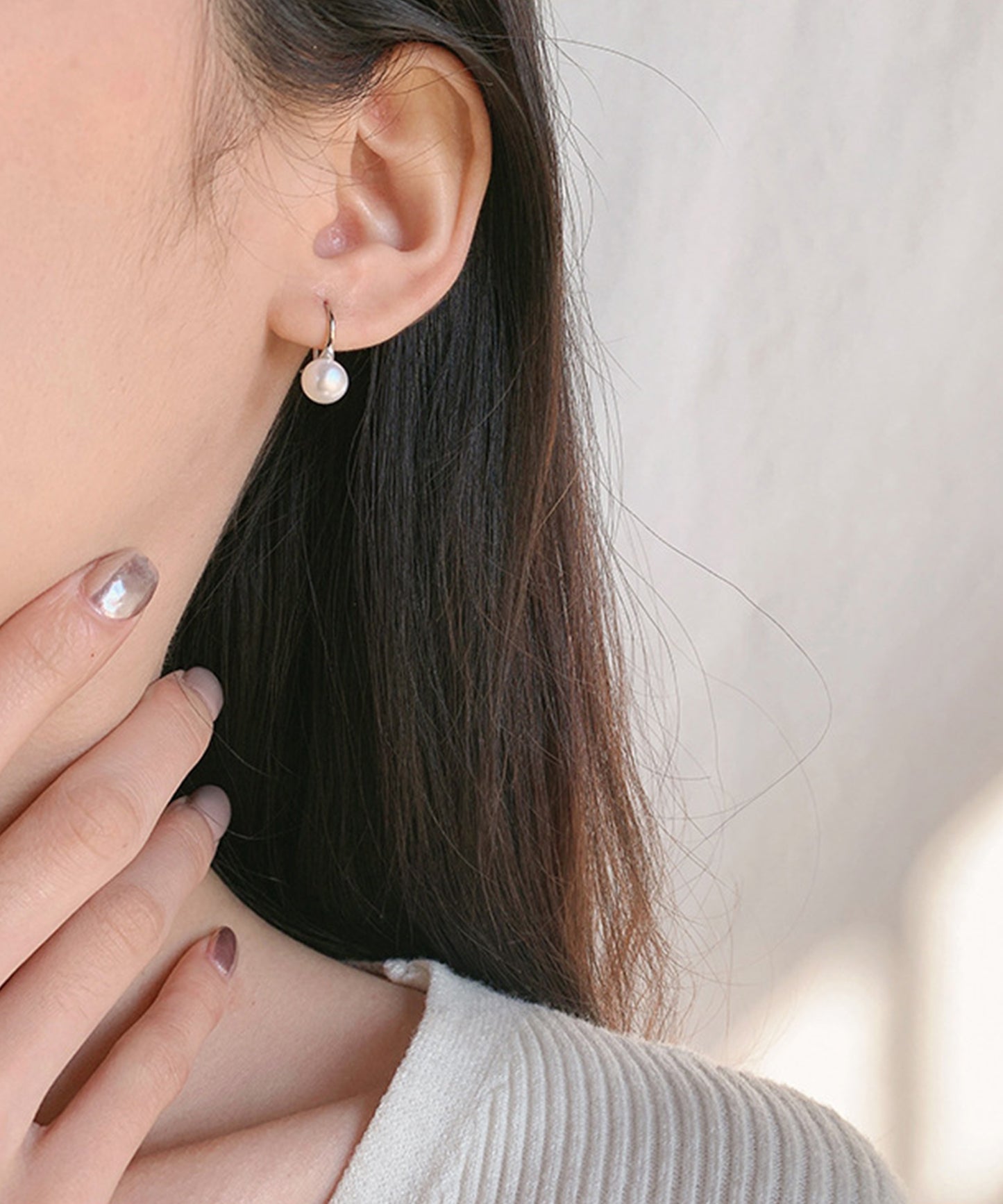 淡水 パール シンプル フック ピアス