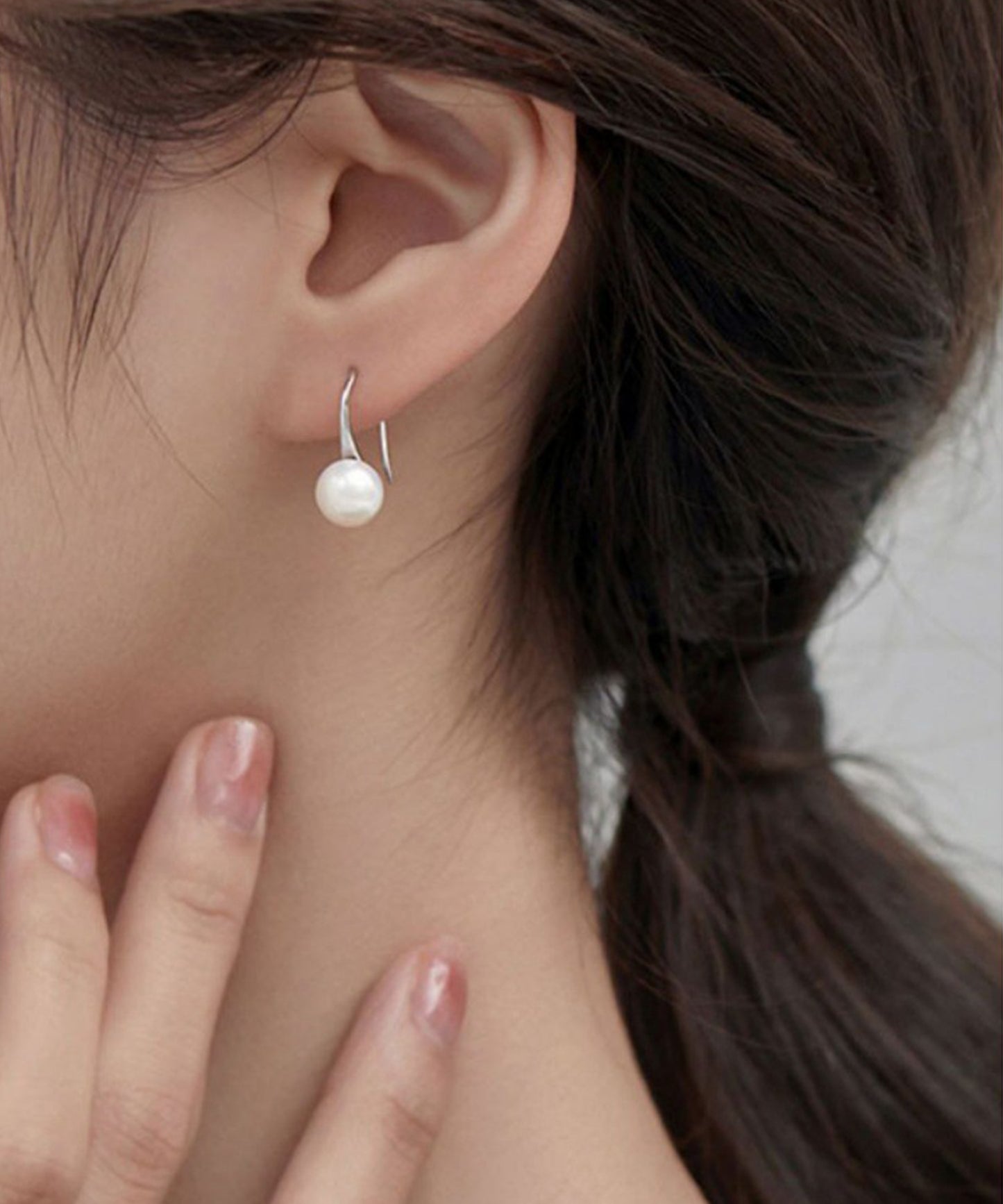 淡水 パール シンプル フック ピアス