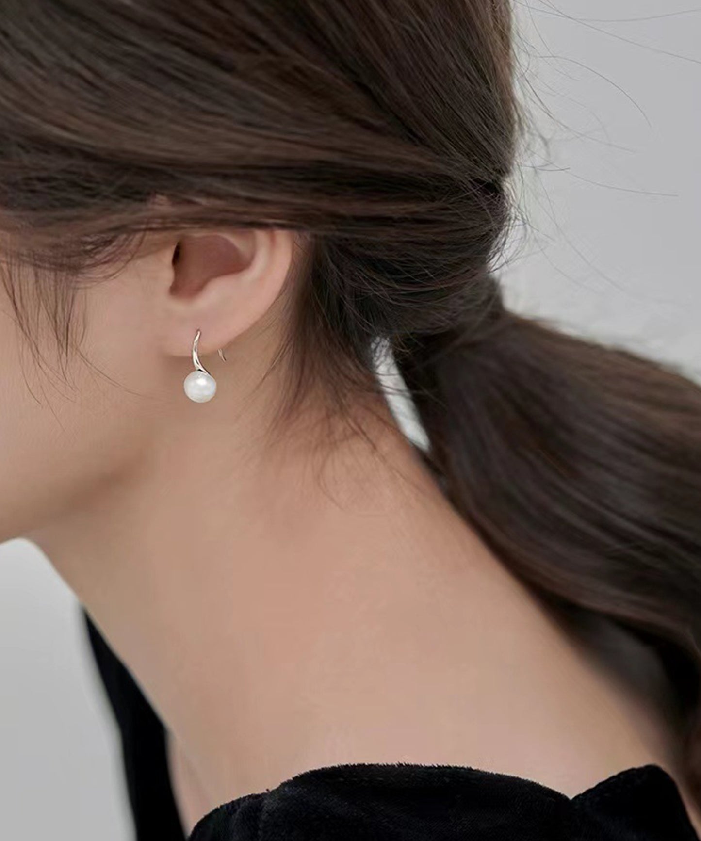 淡水 パール シンプル フック ピアス
