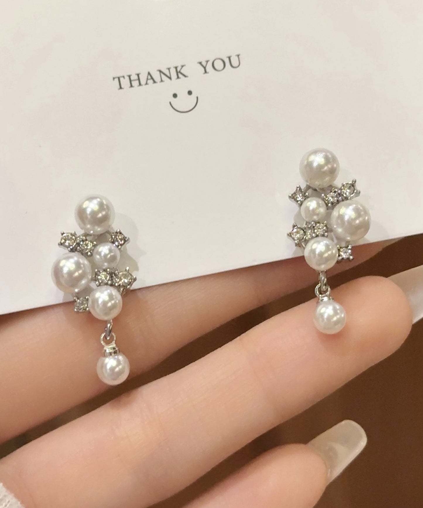 パール × ビジュー ビッグモチーフ ピアス イヤリング