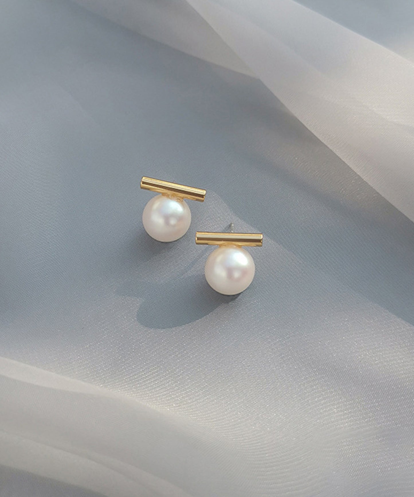 ソリッド パール メタリック バー ピアス
