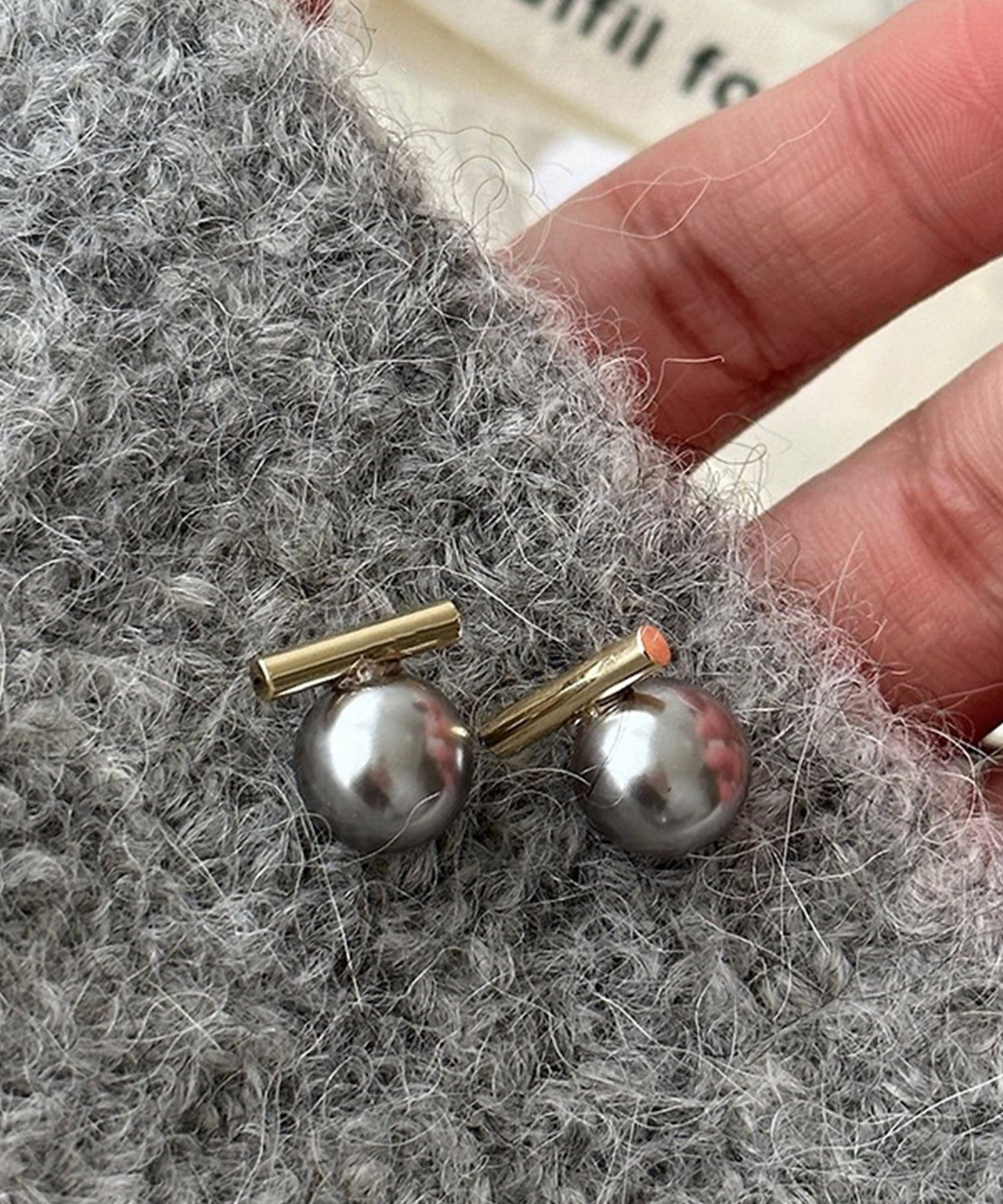 ソリッド パール メタリック バー ピアス